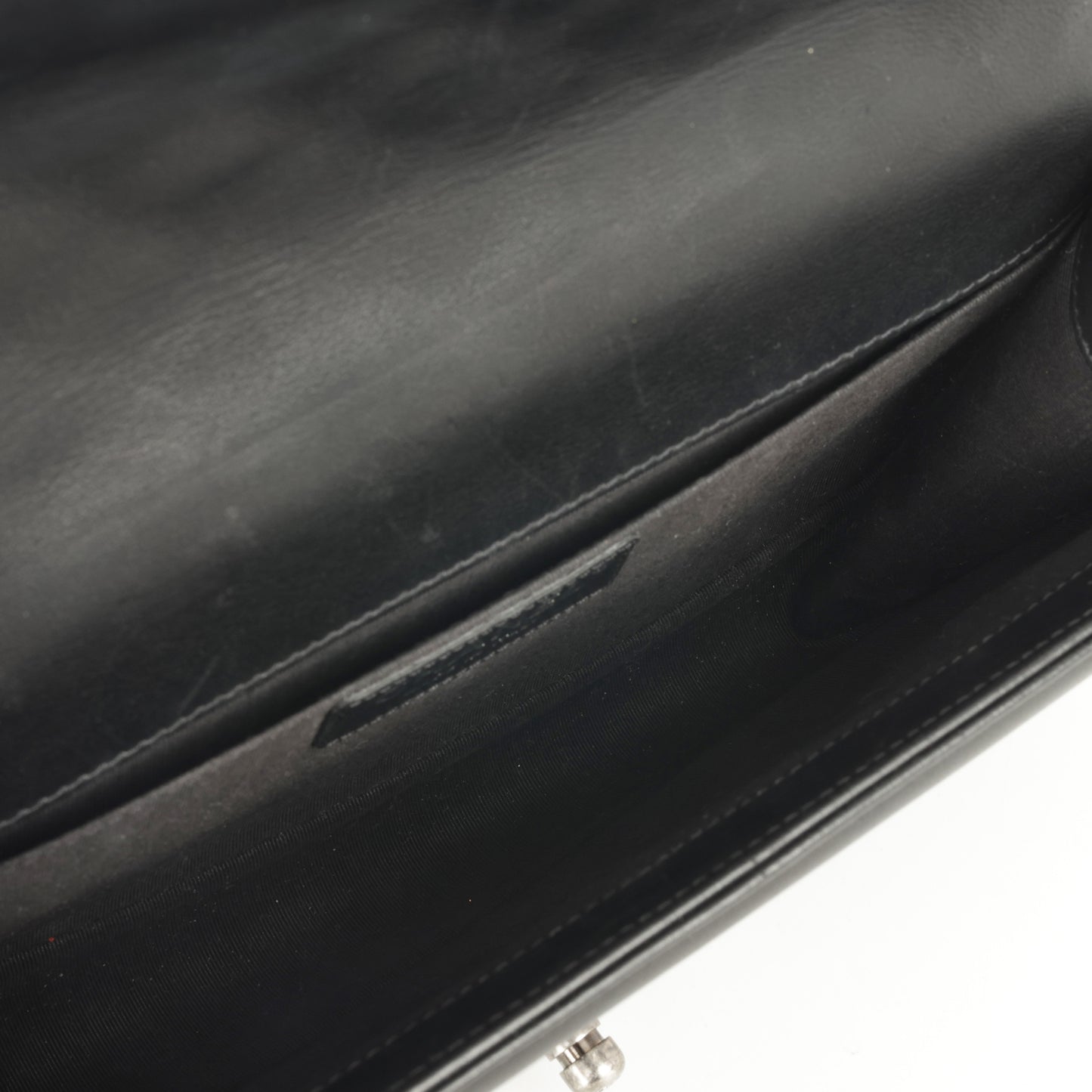 Chanel Old Medium Boy Bag - Black Lambskin | Ruthenium Hardware