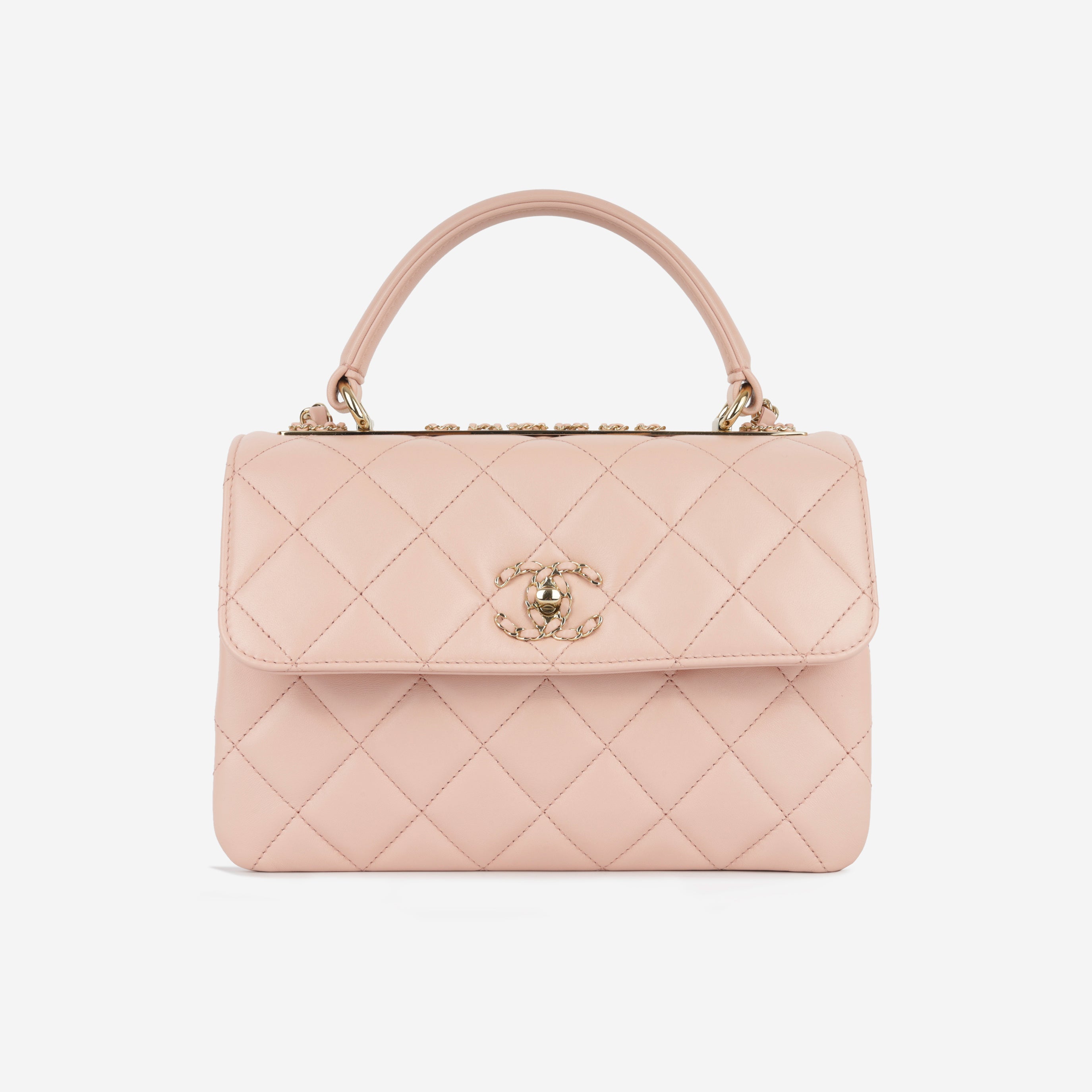 CC 25 CLASSIC SMALL DOUBLE FLAP BAG IN BRIGHT PINK CALFSKIN WITH STRAP