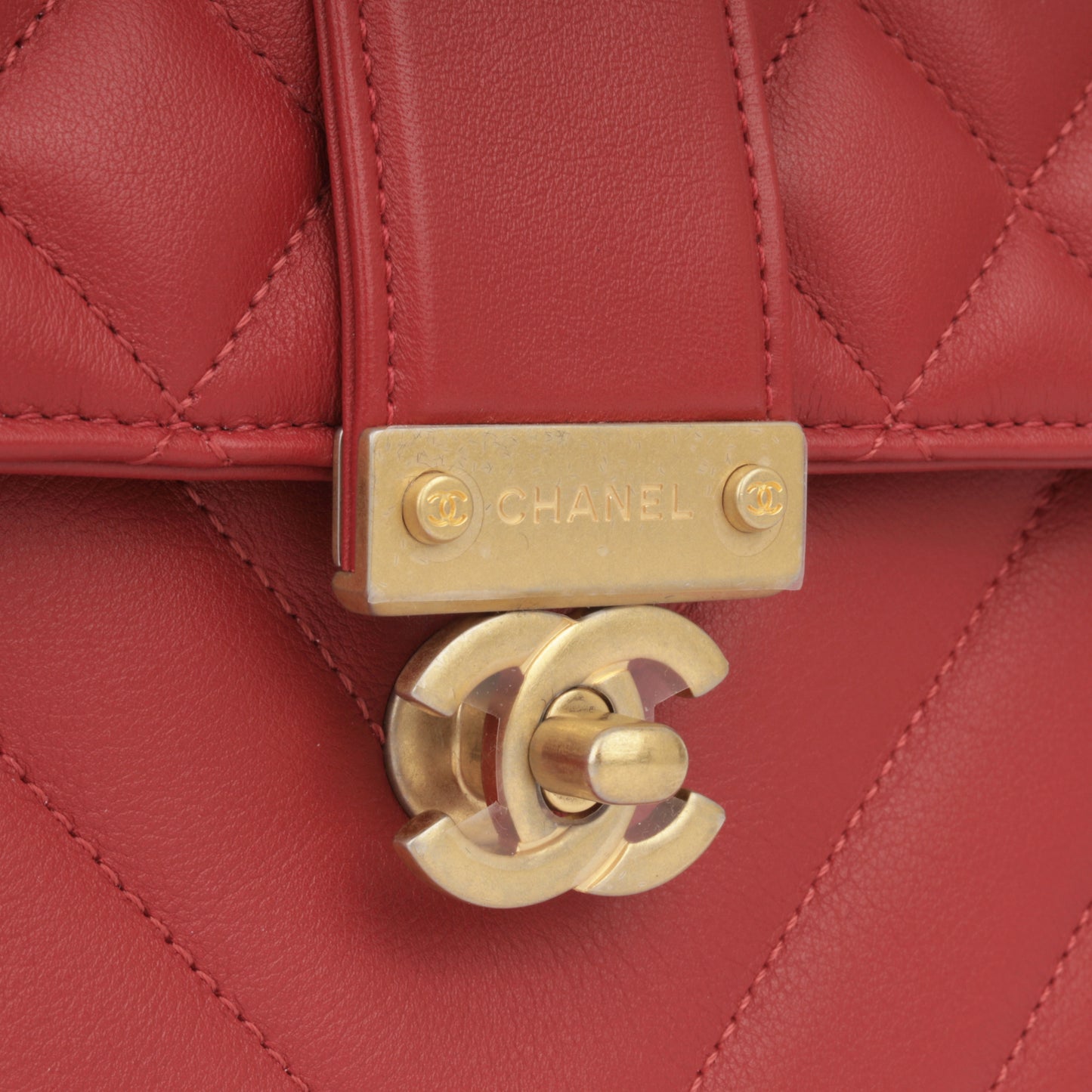 In The City Top Handle - Red Calfskin