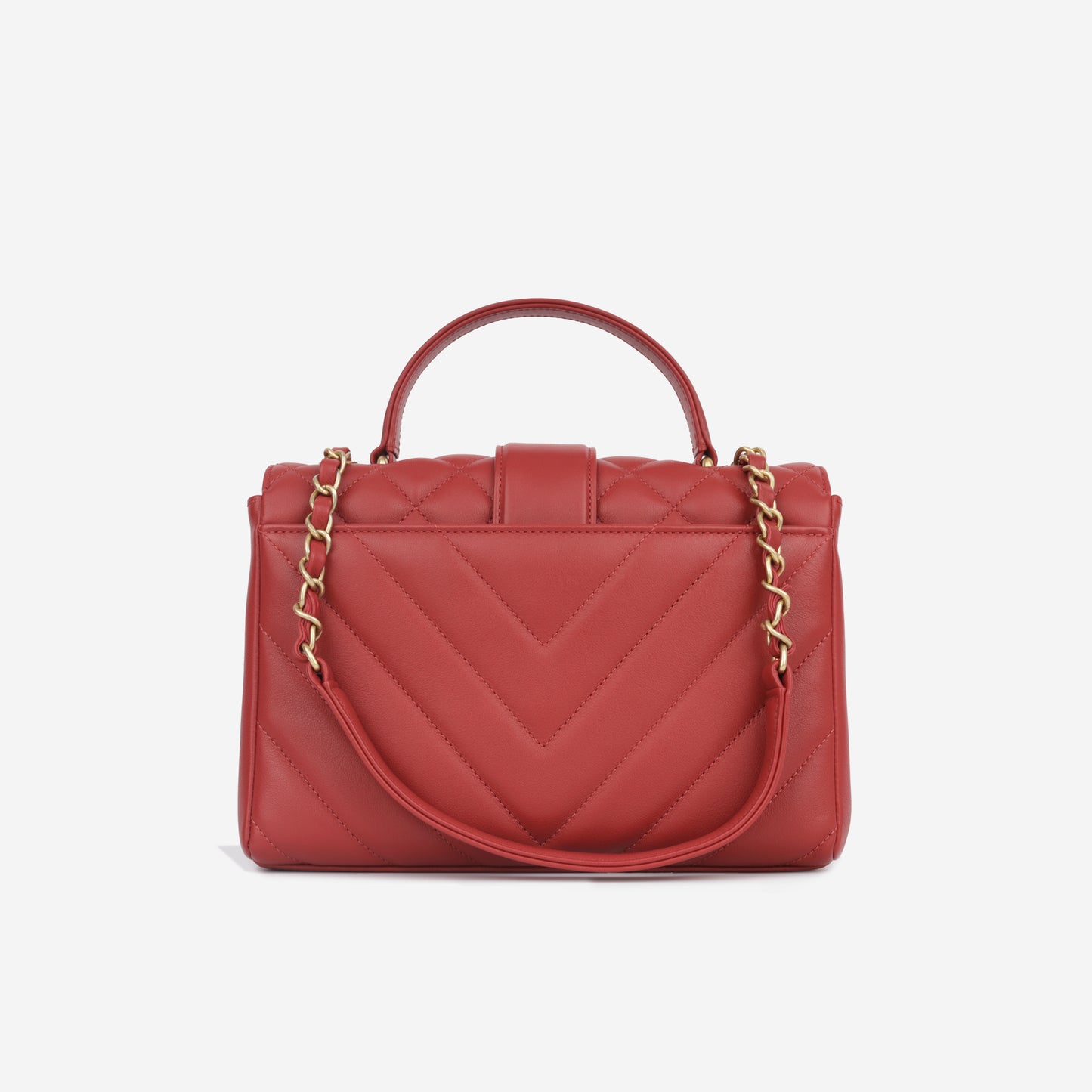 In The City Top Handle - Red Calfskin