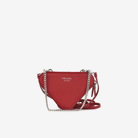 Mini Triangle Pouch - Red