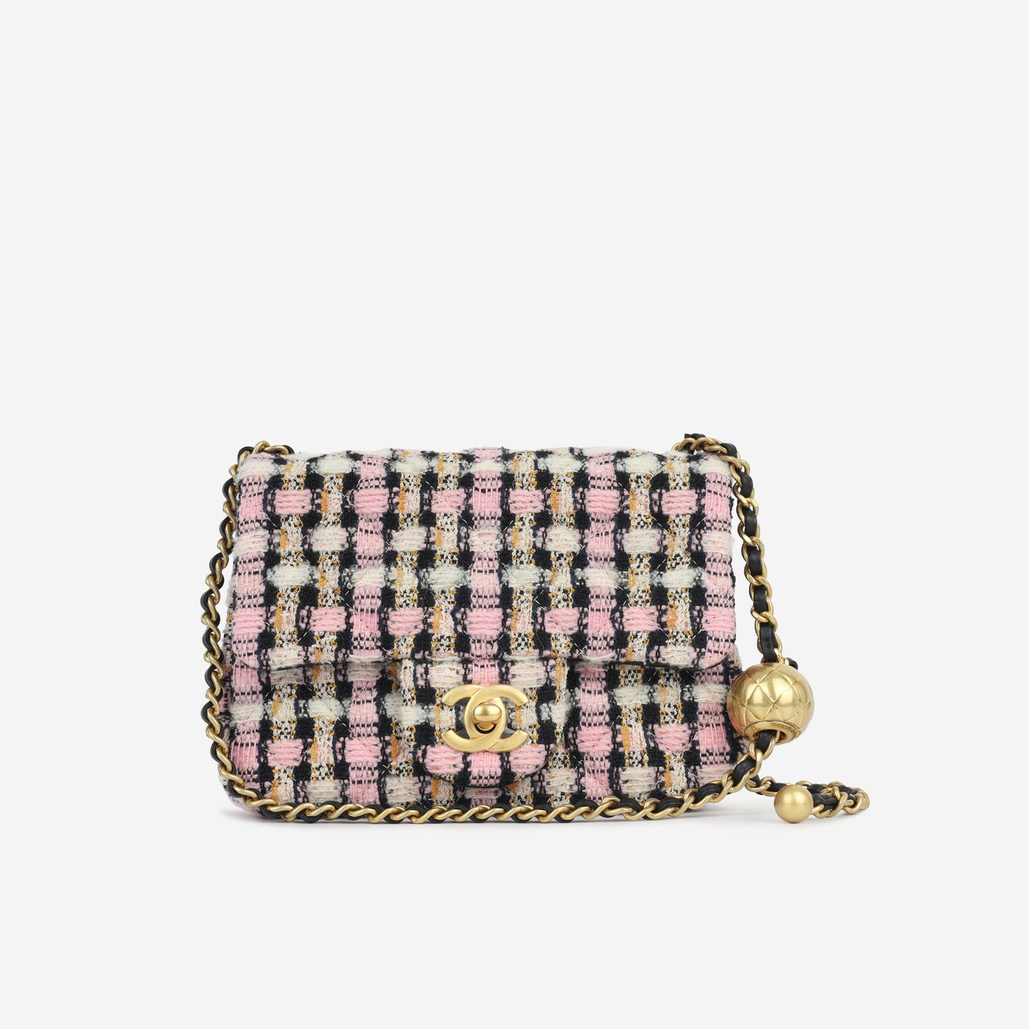 Mini Square Pearl Crush - Mixed Pink Tweed