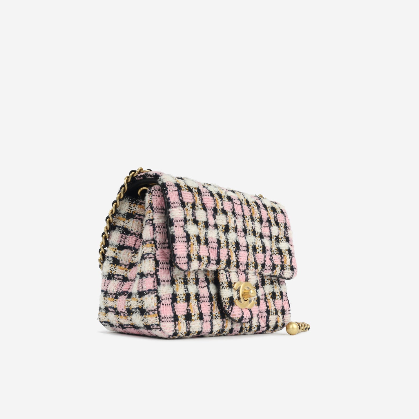 Mini Square Pearl Crush - Mixed Pink Tweed