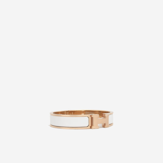 Clic H Bracelet - Blanc/Rose Gold