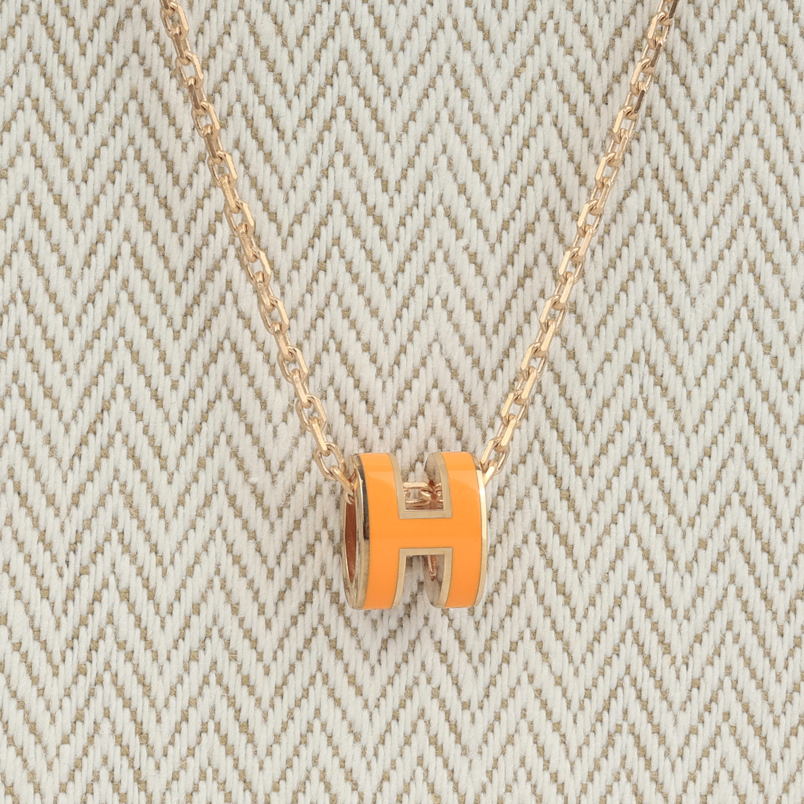 Hermès - Mini Pop H Pendant - Orange Soie/Rose Gold - Brand
