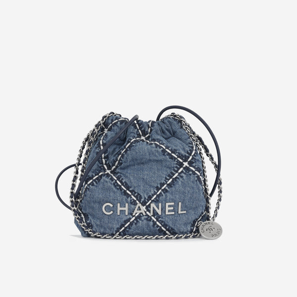 22 Mini Handbag - Blue Denim