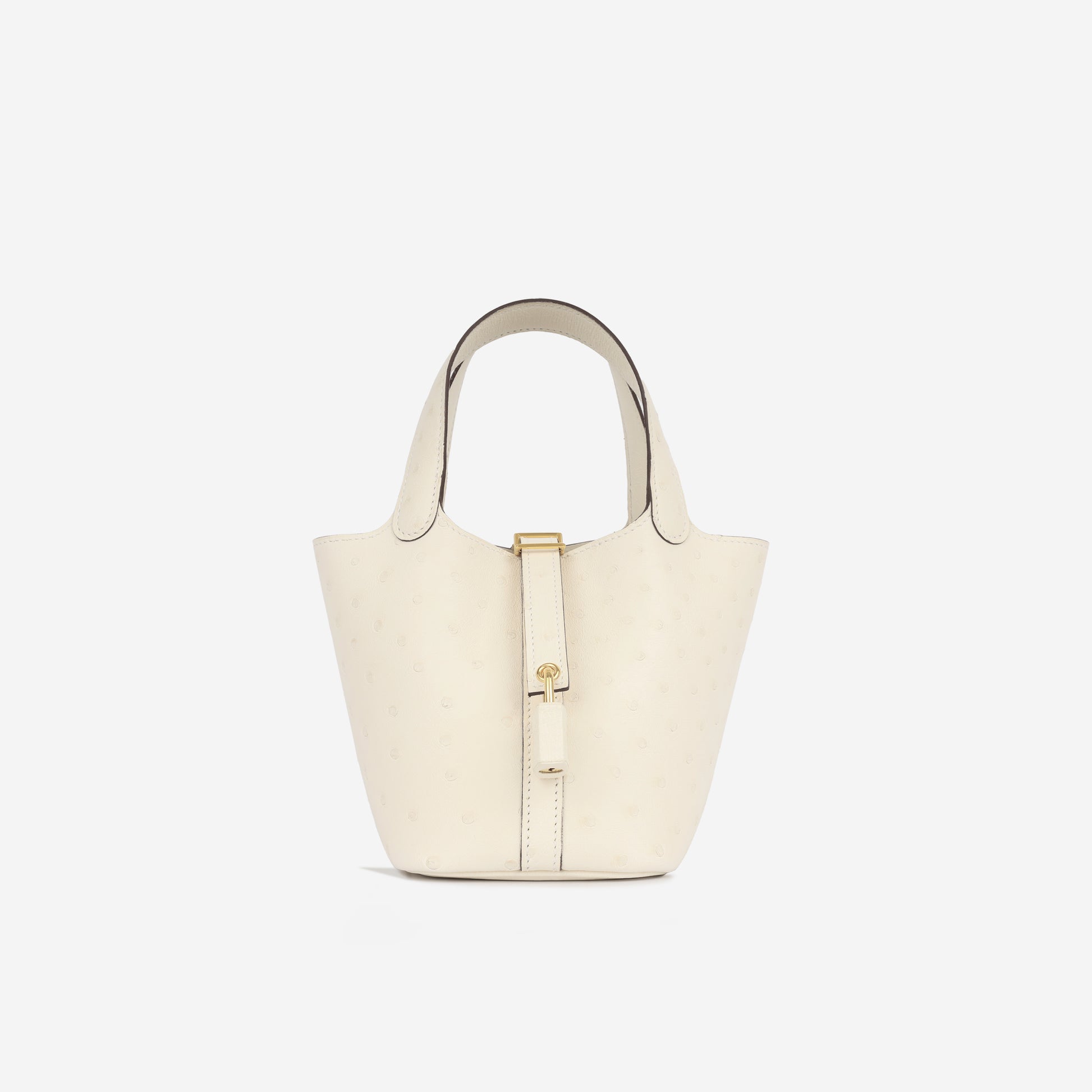 Hermès Micro Picotin Nata Ostritch PHW Brand New 2023