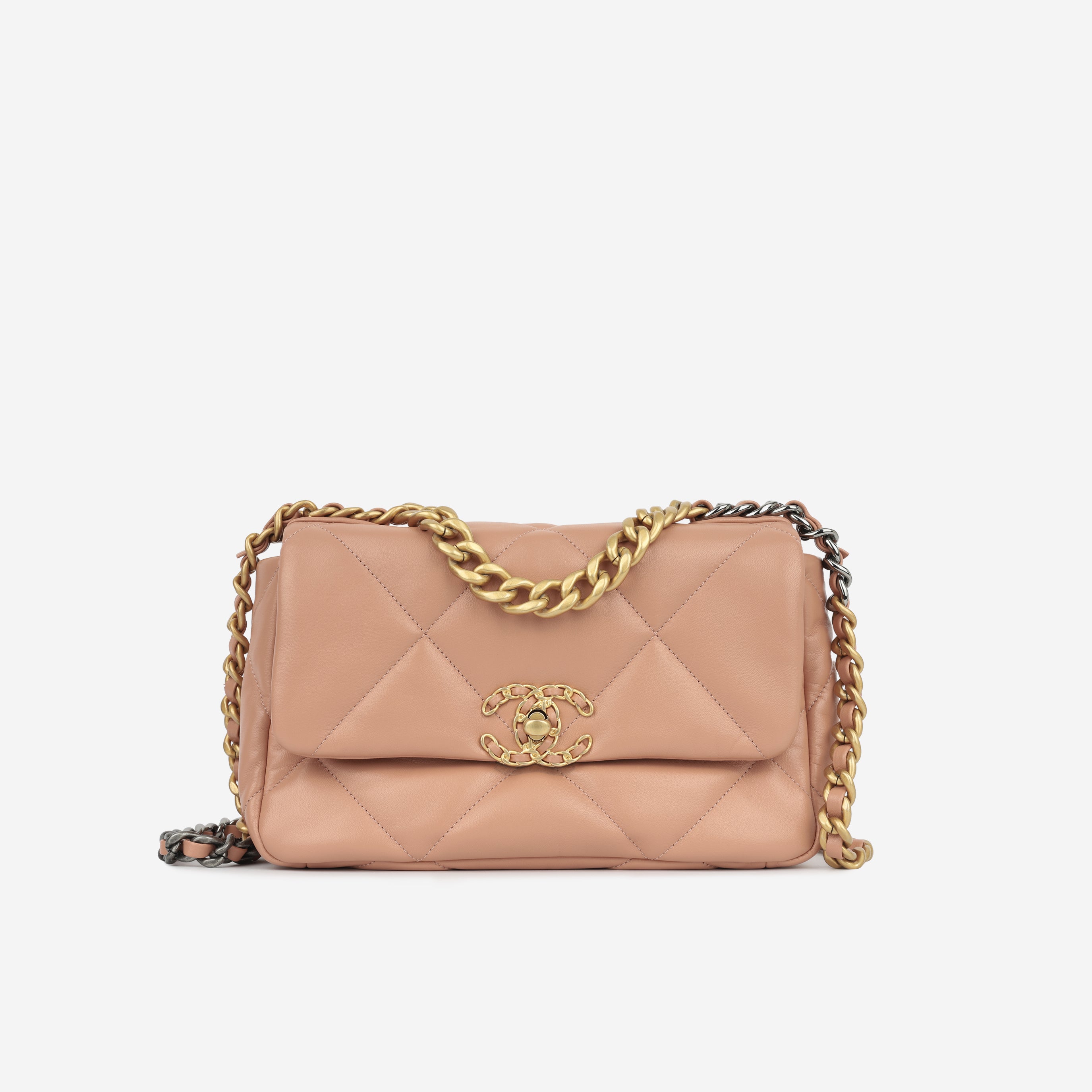 Chanel Small 19 Flap Bag - Peach Lambskin – Bagista