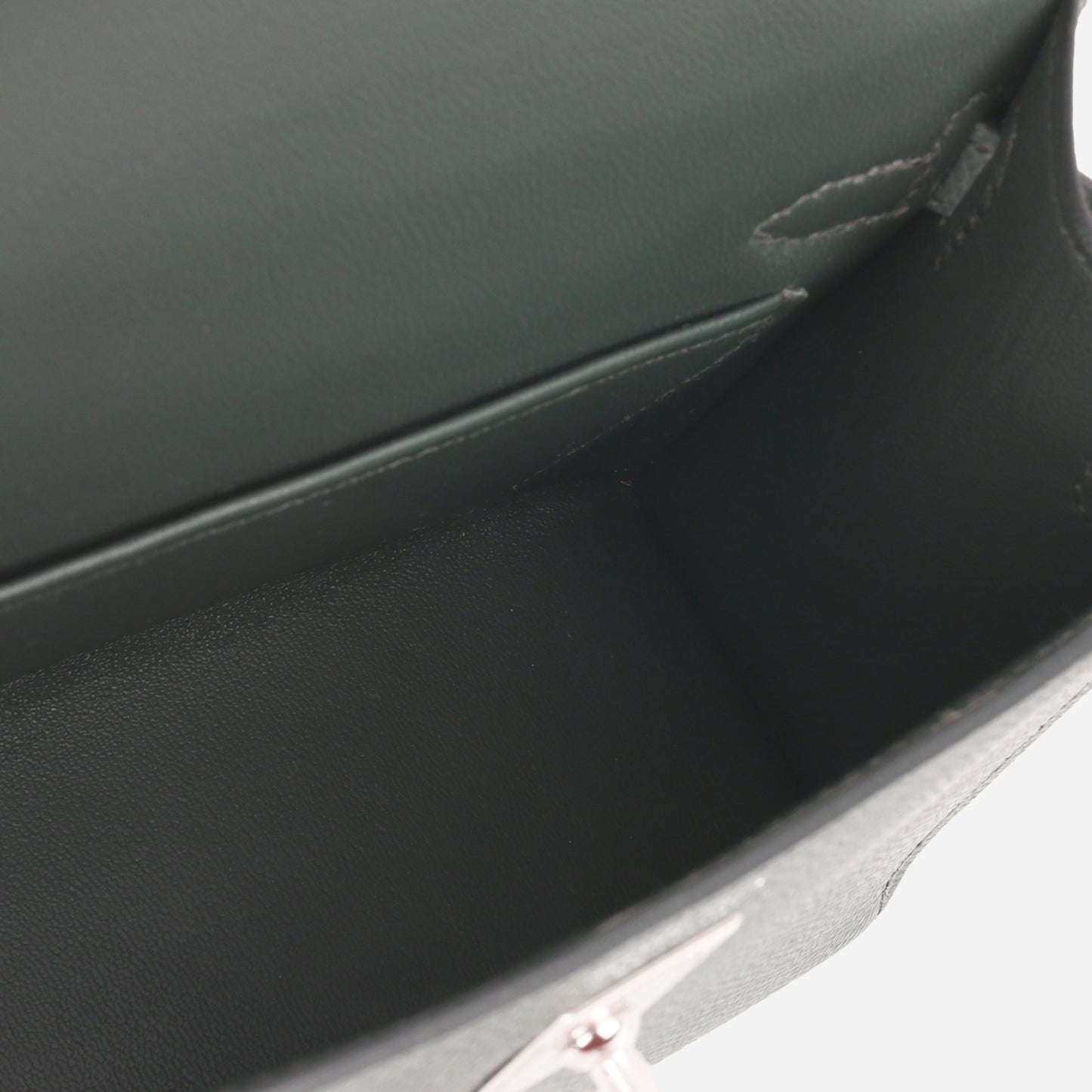 Hermès Mini Kelly - Vert Mangrove / Vert Amande / Noir