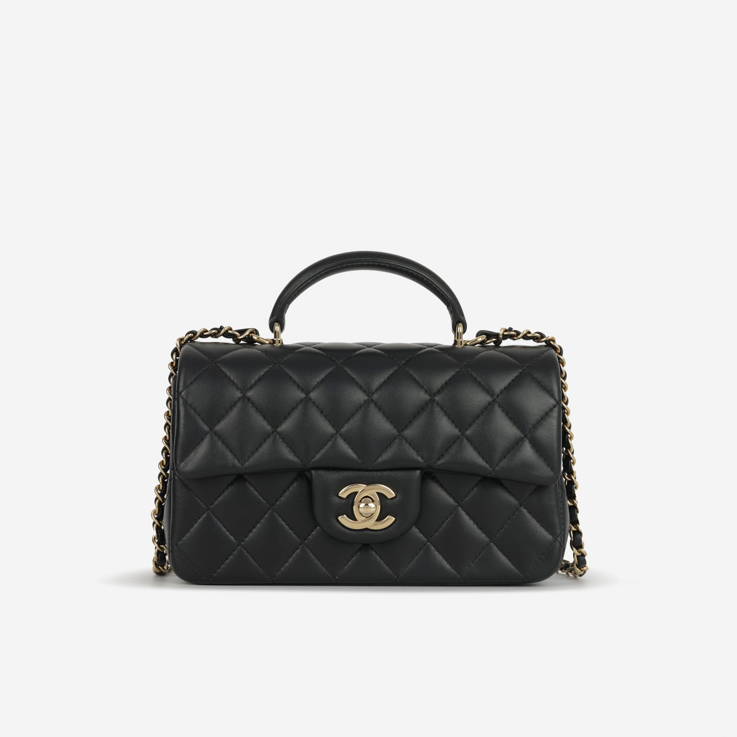 Mini Rectangular Top Handle | Gold Hardware