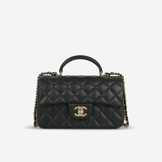 Mini Rectangular Top Handle | Gold Hardware