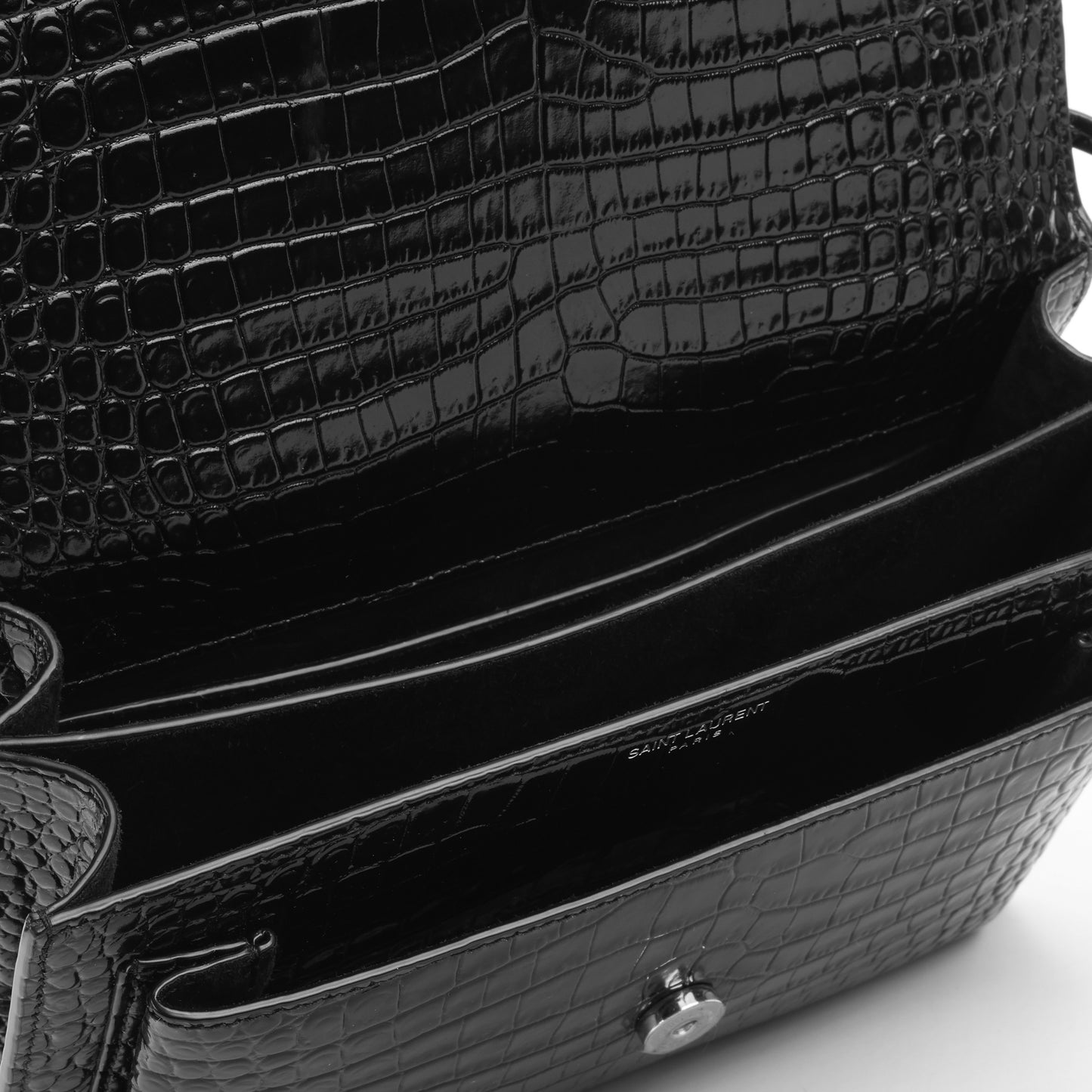 Medium Sunset - Black Croc Embossed