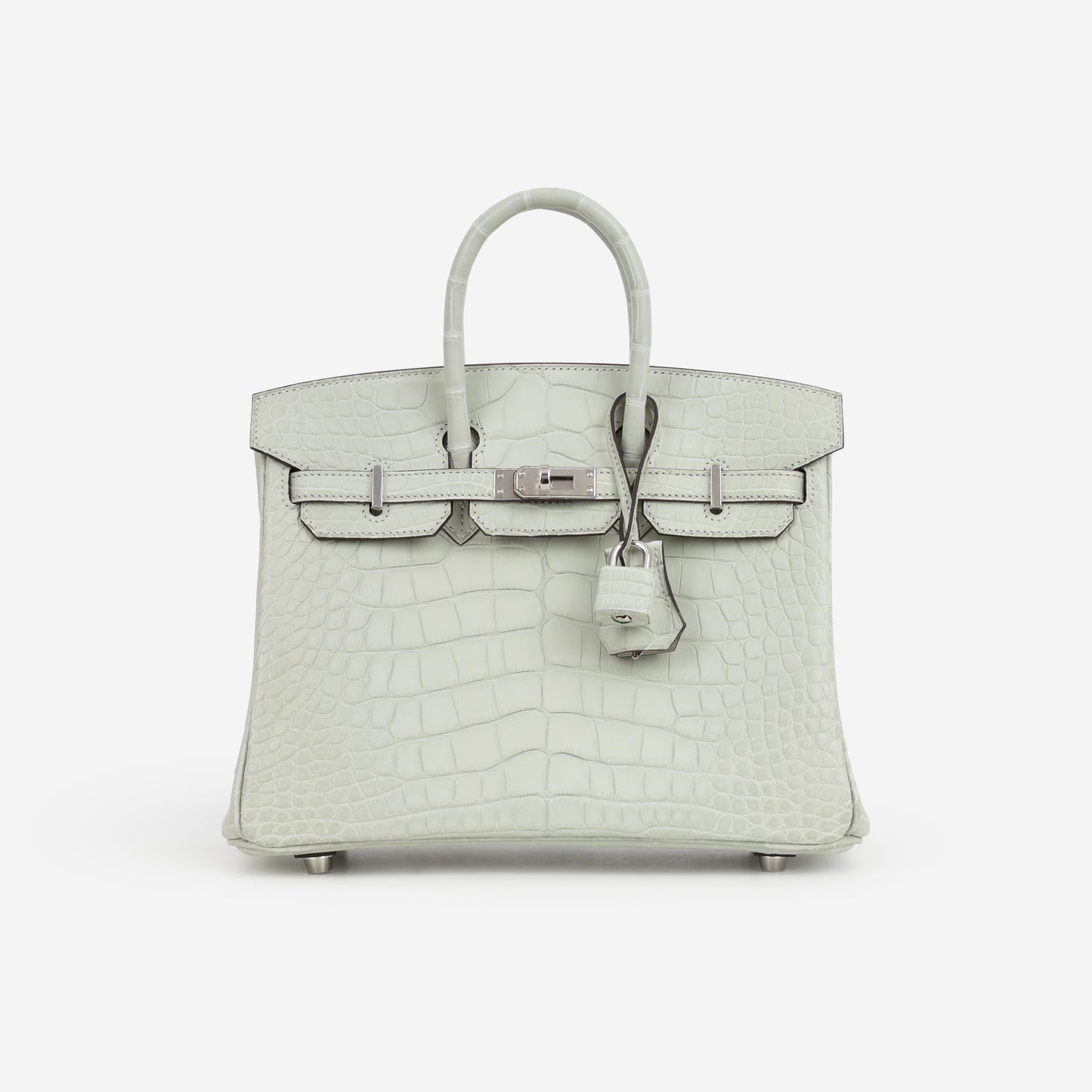 Hermès Birkin 25 - Gris Neve Matte Alligator | Palladium Hardware - Bagista