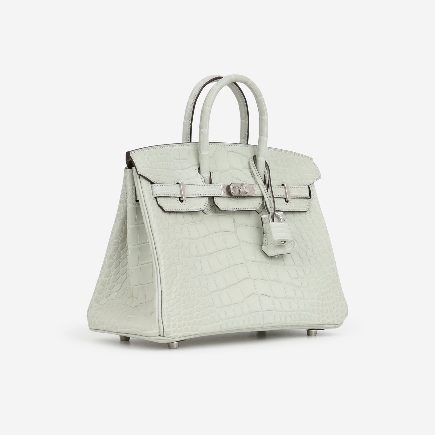 Hermès Birkin 25 - Gris Neve Matte Alligator | Palladium Hardware - Bagista