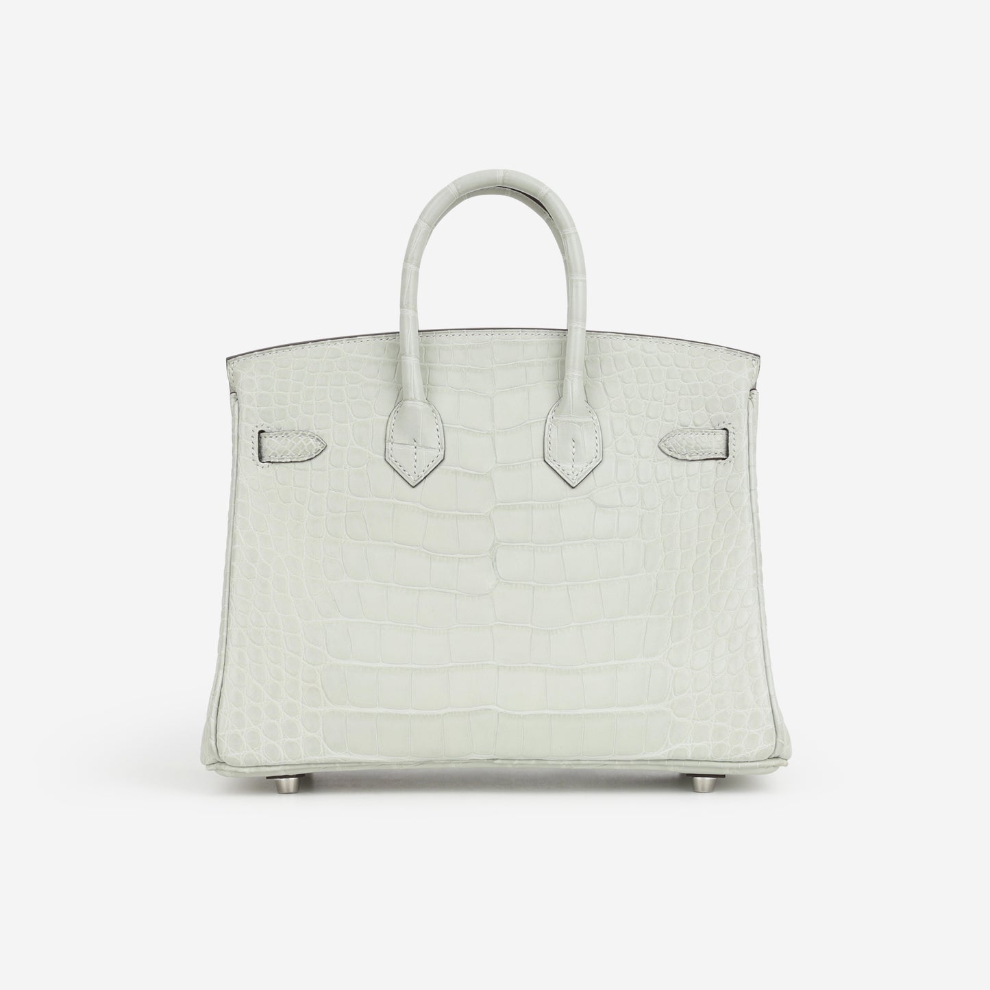 Hermès Birkin 25 - Gris Neve Matte Alligator | Palladium Hardware - Bagista