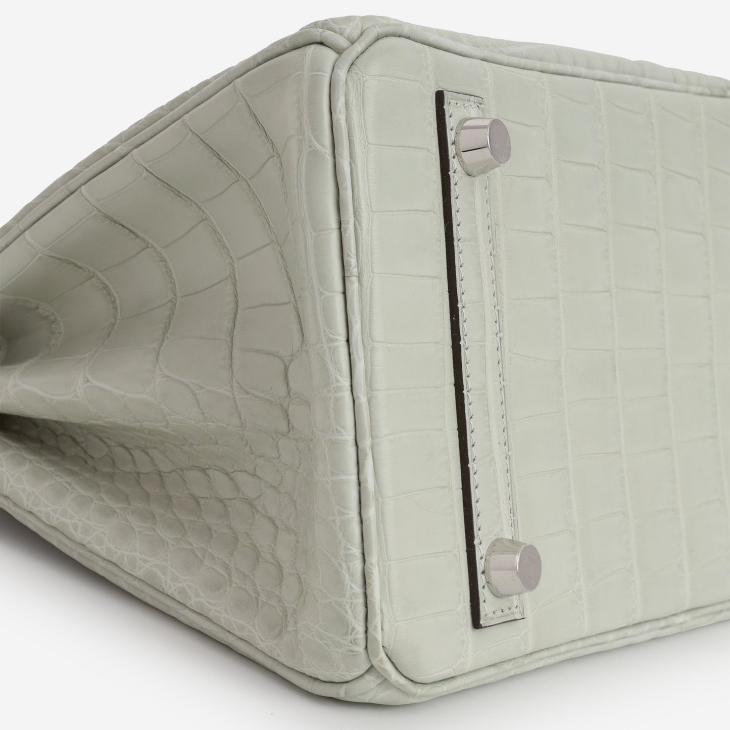 Hermès Birkin 25 - Gris Neve Matte Alligator | Palladium Hardware - Bagista