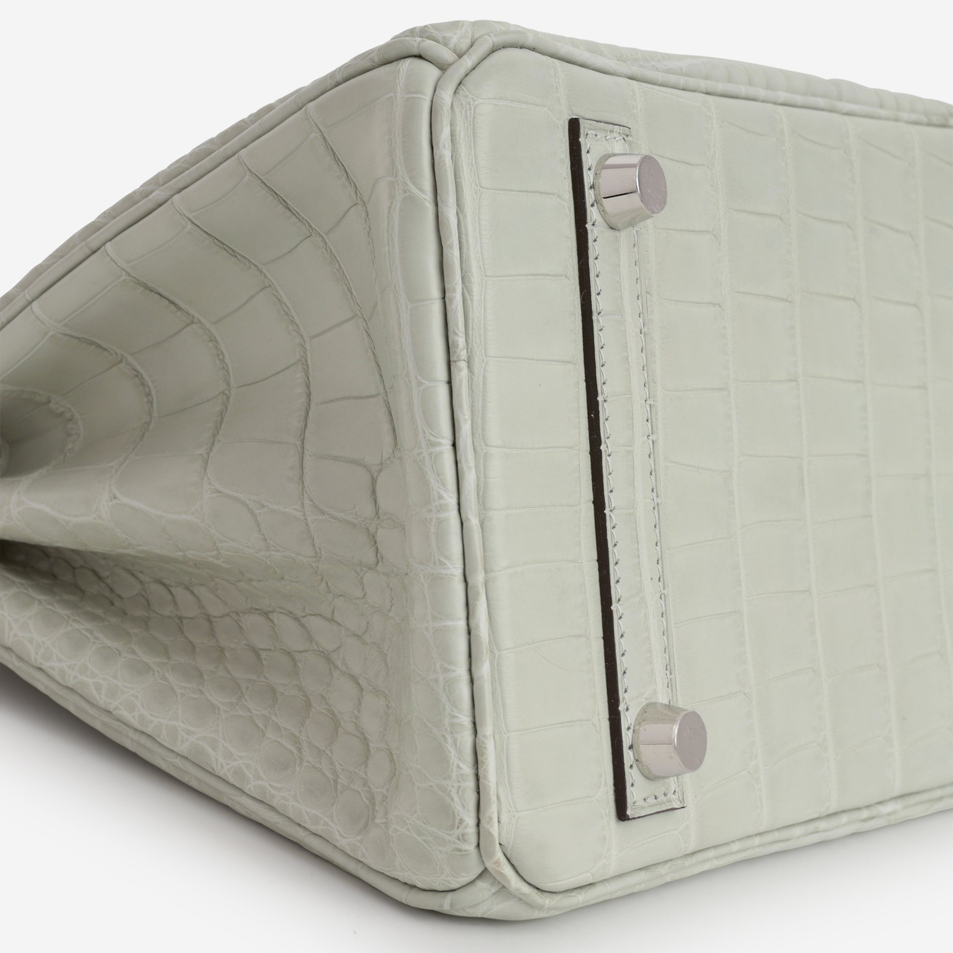 Hermès Birkin 25 - Gris Neve Matte Alligator | Palladium Hardware - Bagista