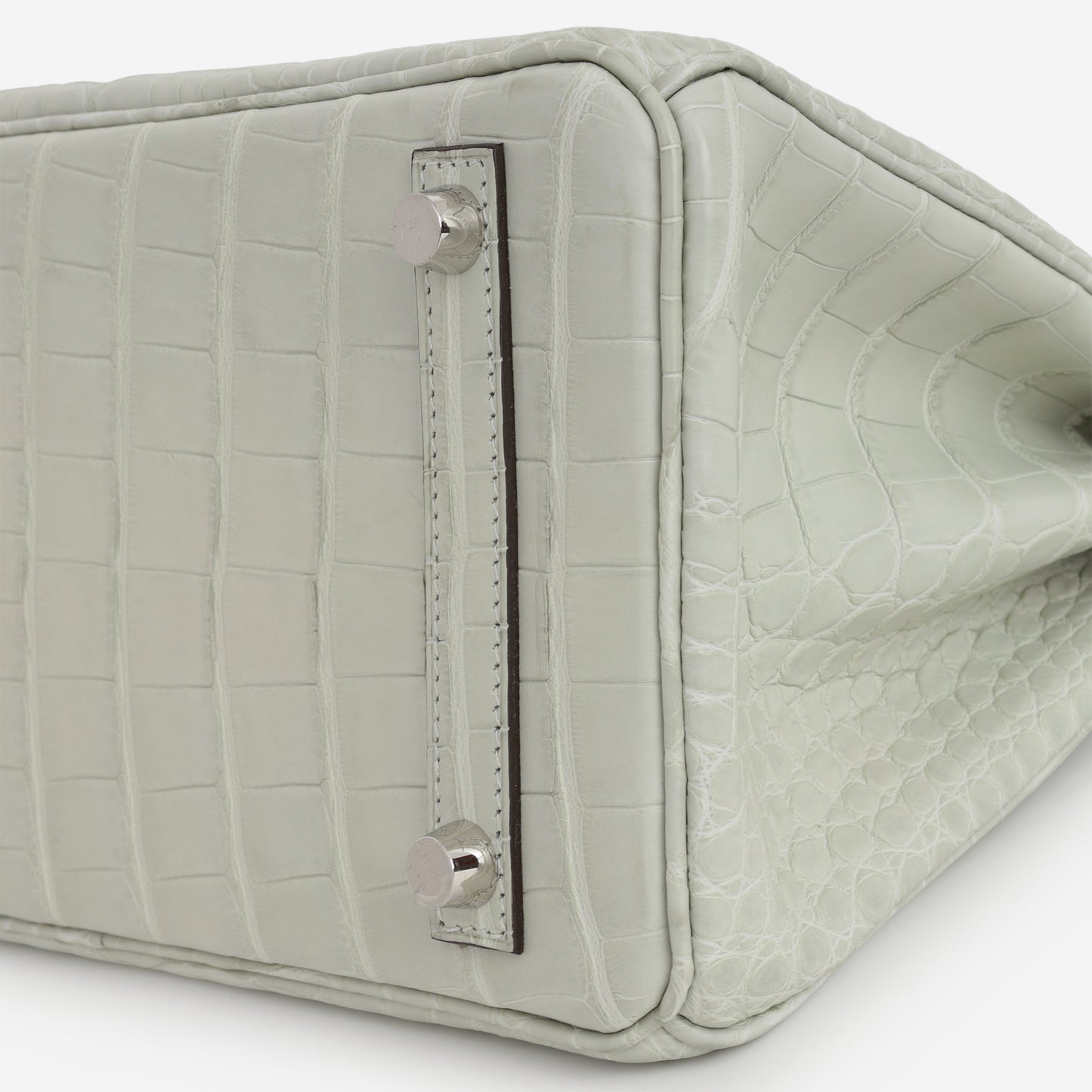 Hermès Birkin 25 - Gris Neve Matte Alligator | Palladium Hardware - Bagista