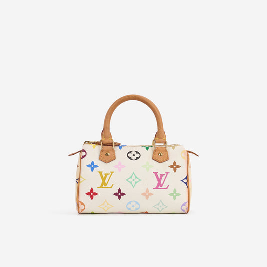 Louis Vuitton Nano Speedy - TM White Multicolor Monogram | Gold Hardware