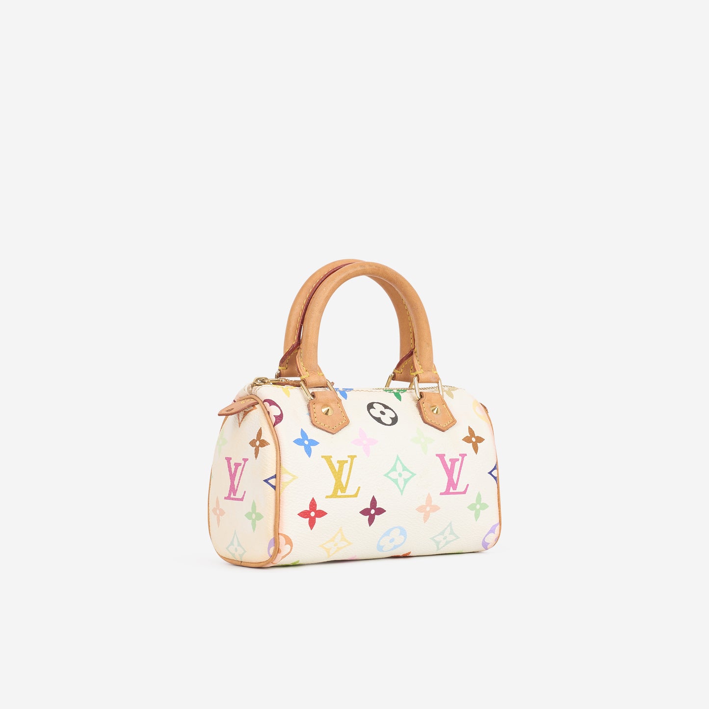Louis Vuitton Nano Speedy - TM White Multicolor Monogram | Gold Hardware