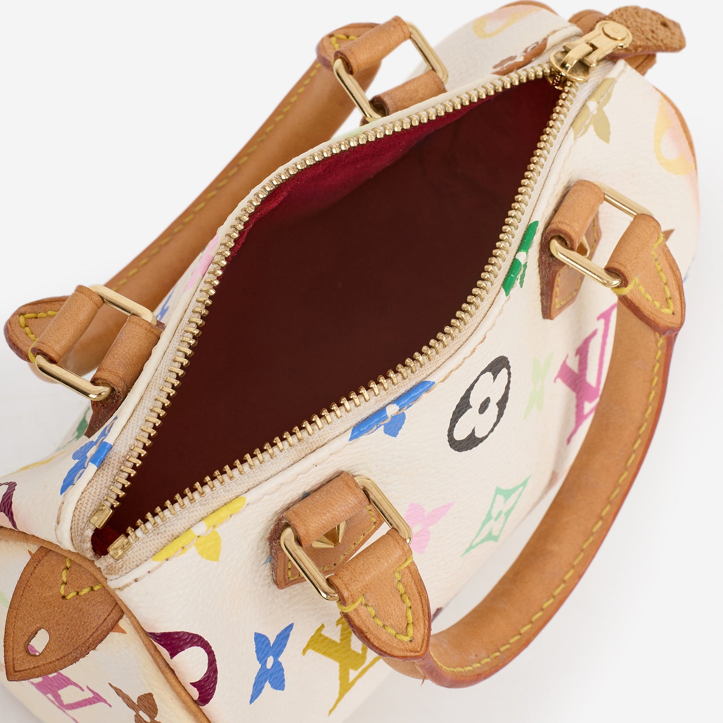 Louis Vuitton Nano Speedy - TM White Multicolor Monogram | Gold Hardware
