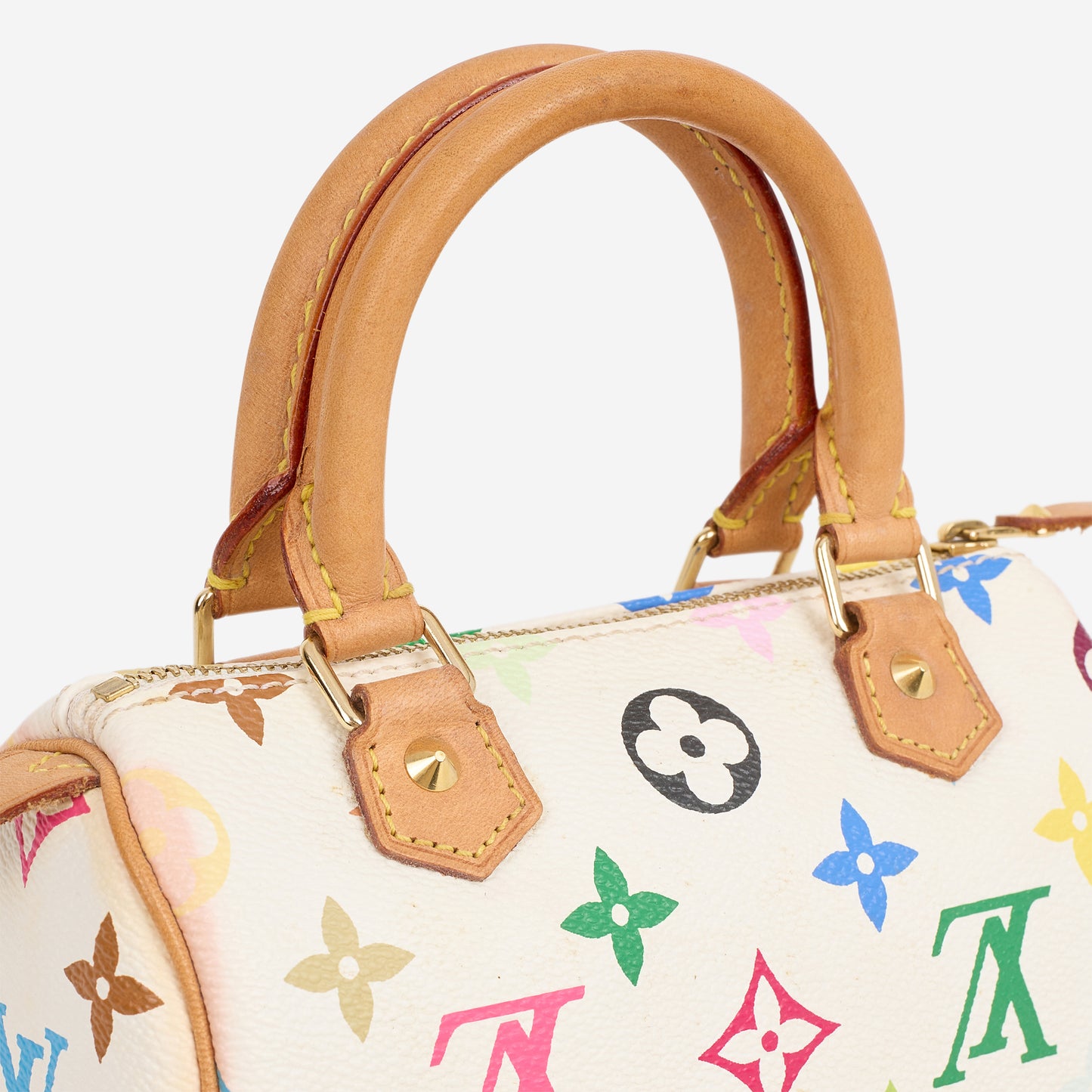Louis Vuitton Nano Speedy - TM White Multicolor Monogram | Gold Hardware