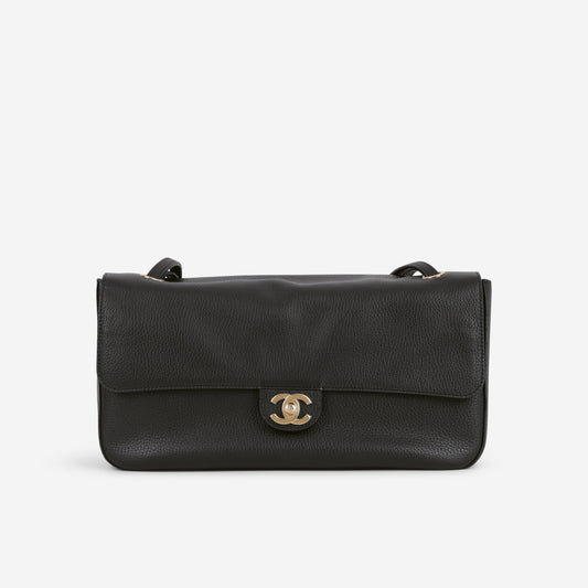 Chanel Maxi Flap 32 Bag - Black Grained Calfskin | Gold Hardware