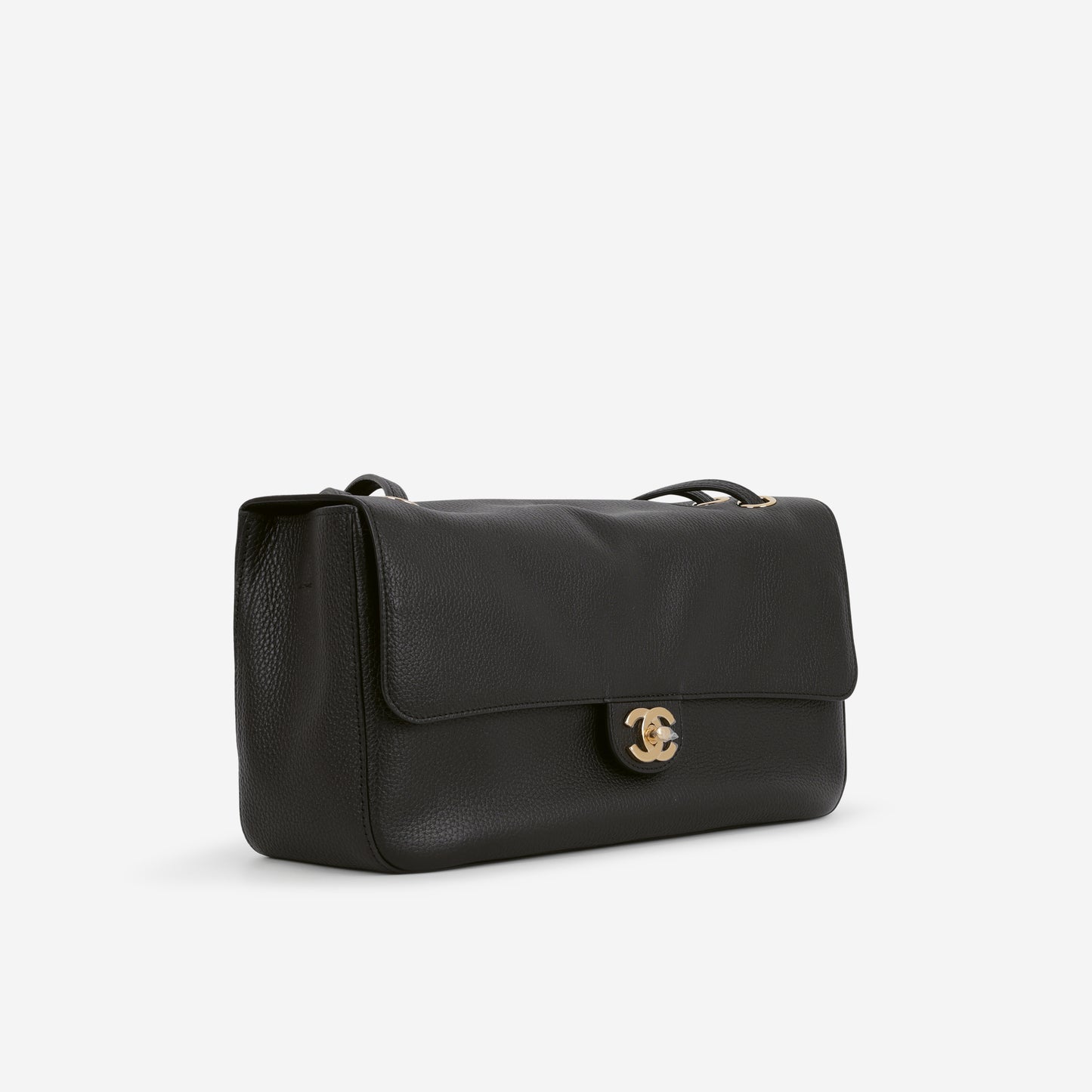 Chanel Maxi Flap 32 Bag - Black Grained Calfskin | Gold Hardware