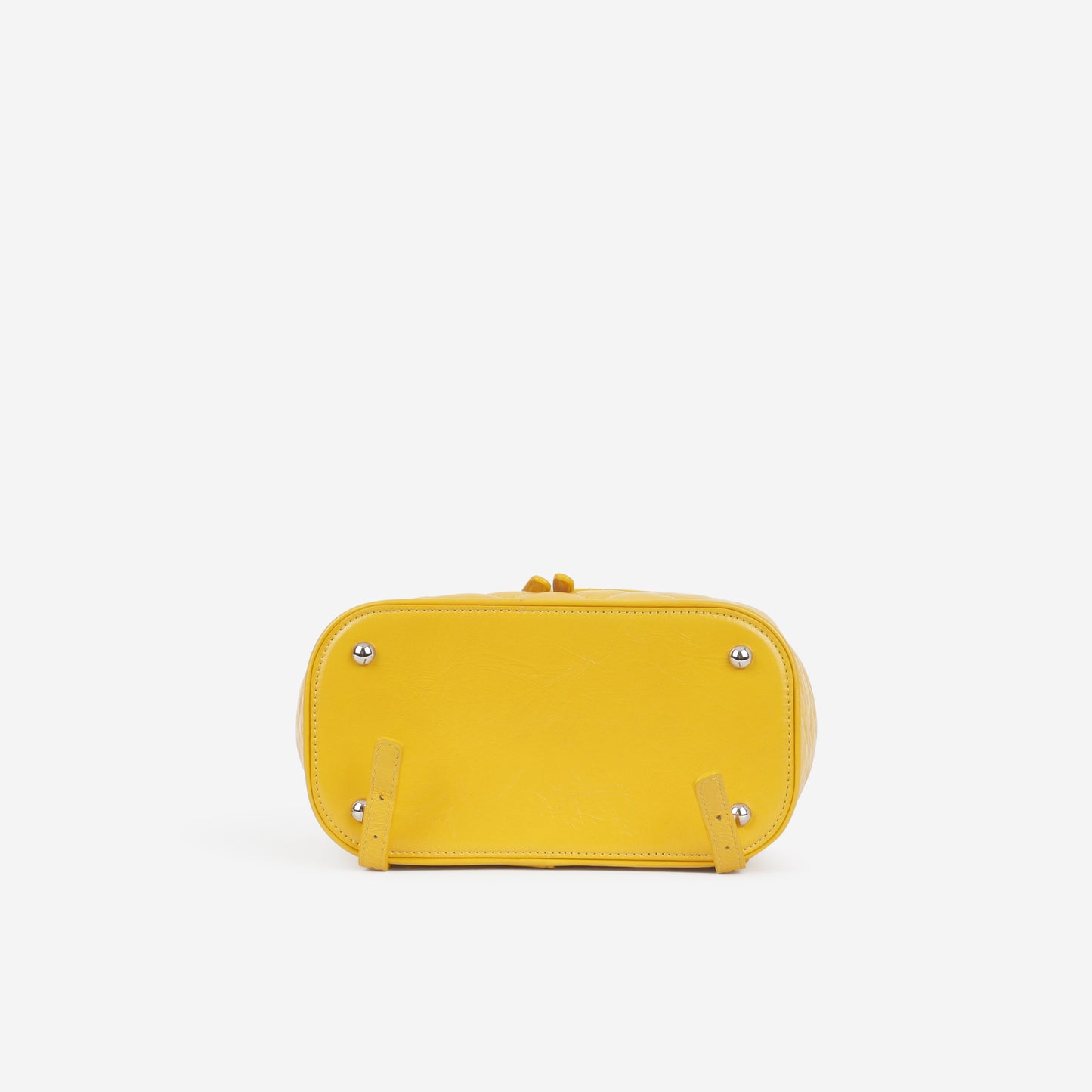 Aquarium Backpack - Yellow Crumpled Calfskin / Clear PVC | Silver Hardware - Bagista