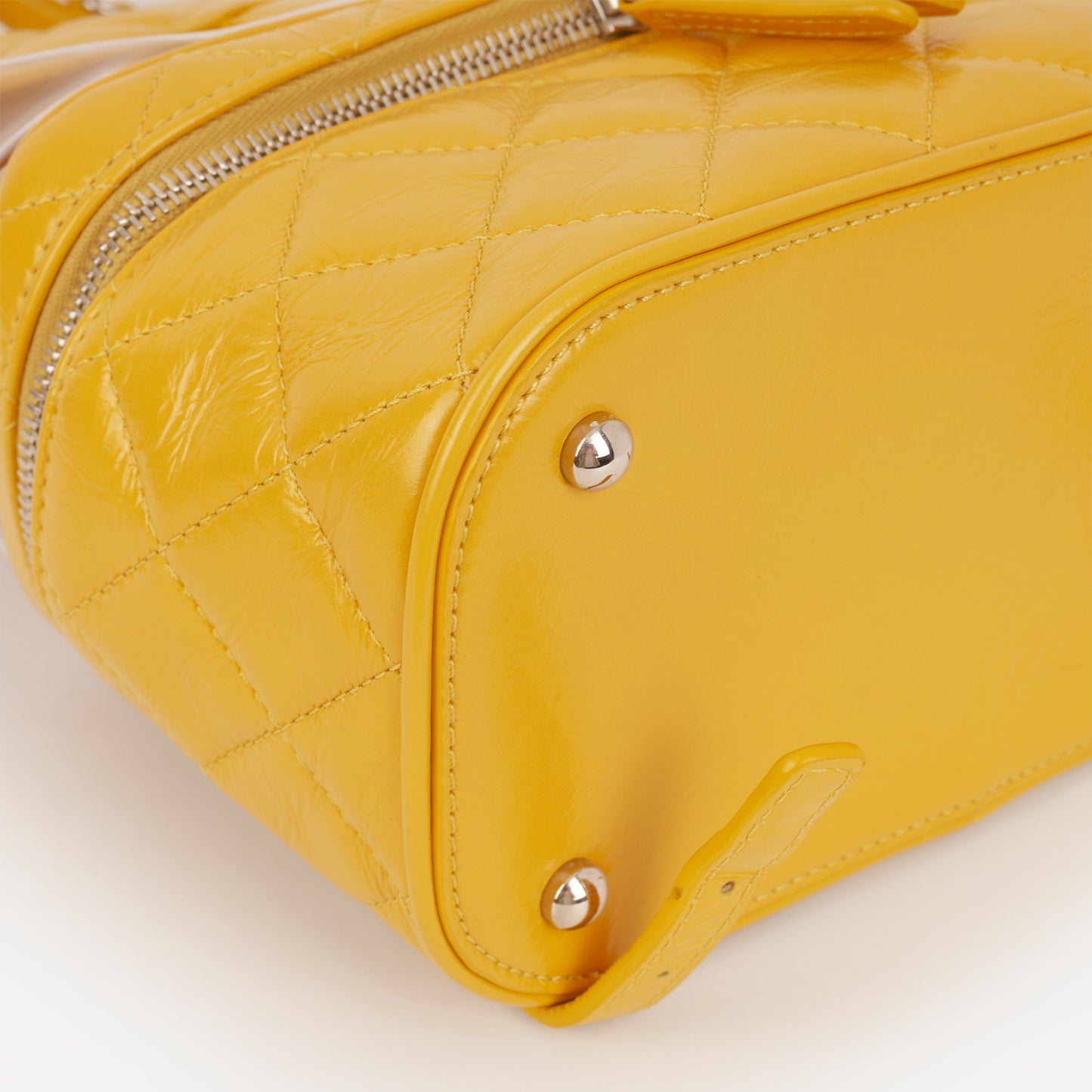 Aquarium Backpack - Yellow Crumpled Calfskin / Clear PVC | Silver Hardware - Bagista