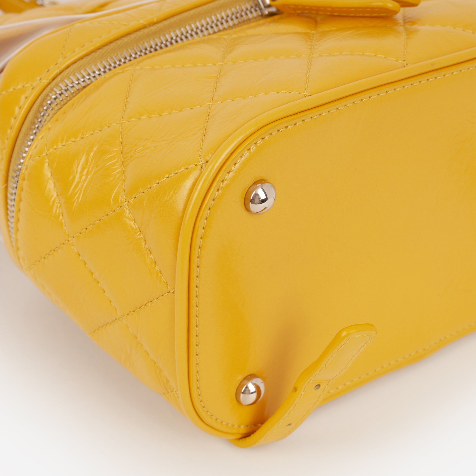 Aquarium Backpack - Yellow Crumpled Calfskin / Clear PVC | Silver Hardware - Bagista