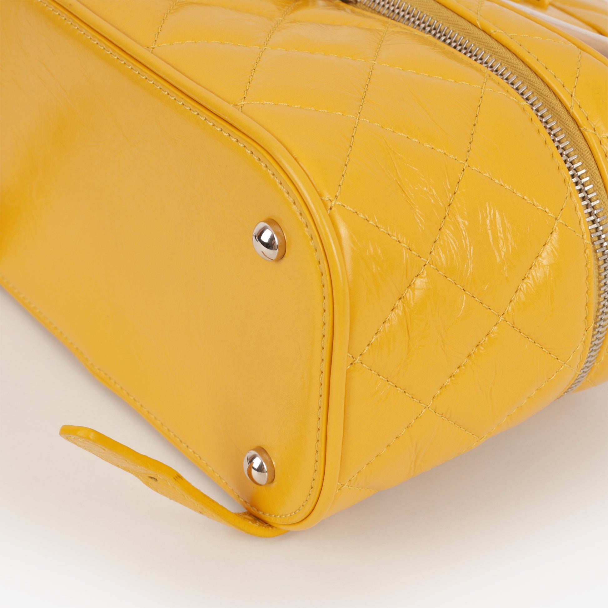 Aquarium Backpack - Yellow Crumpled Calfskin / Clear PVC | Silver Hardware - Bagista