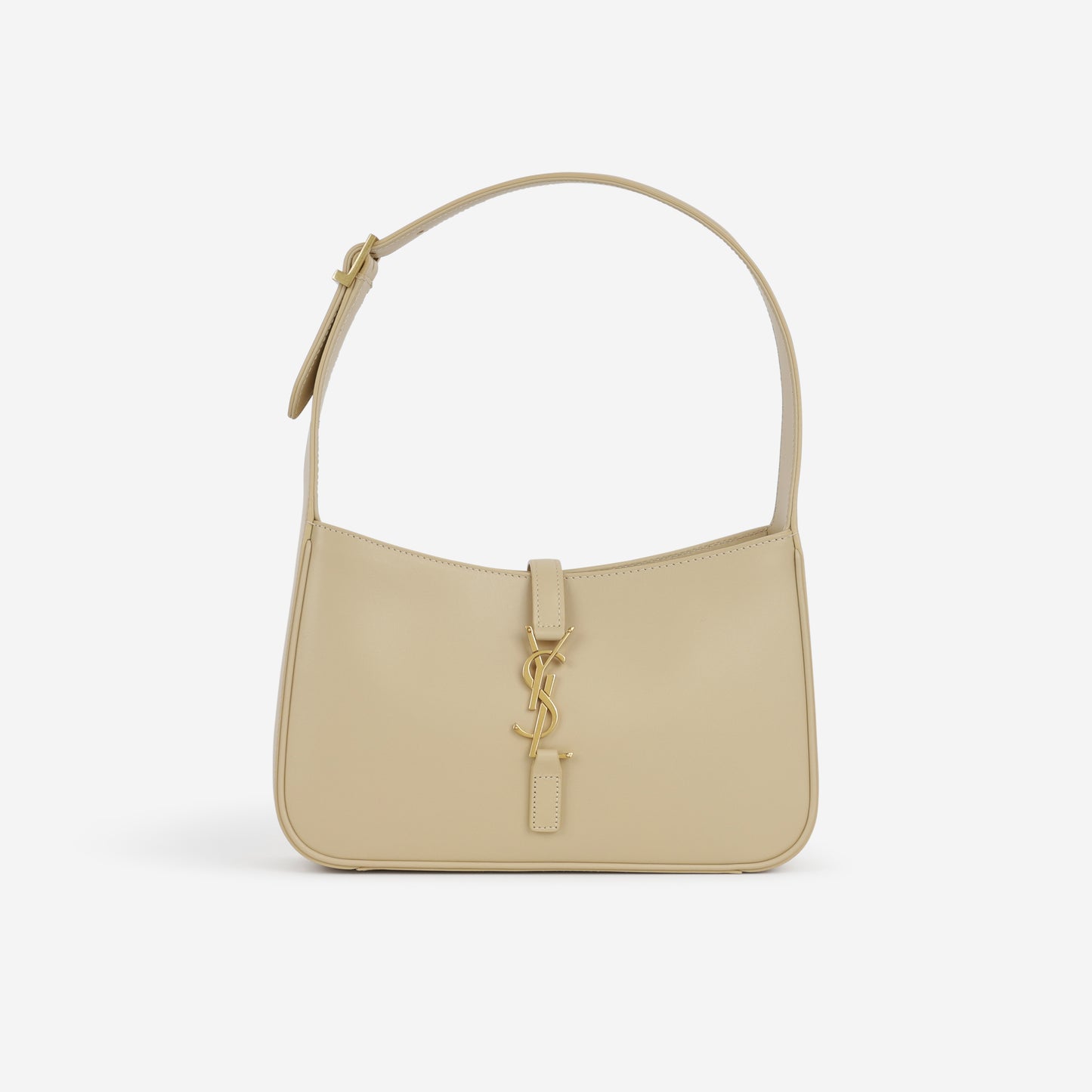 Saint Laurent Le 5 A 7 Hobo - Beige Smooth Calfskin | Gold Hardware
