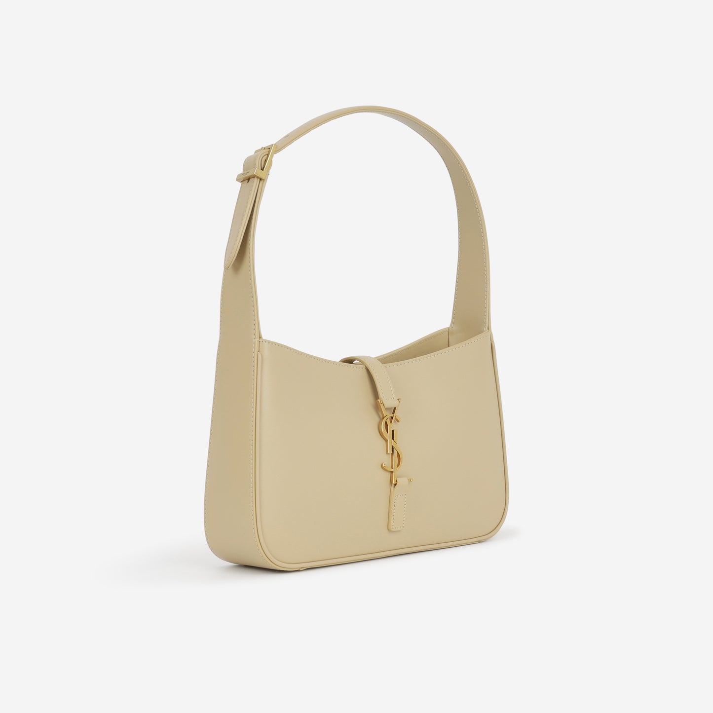 Saint Laurent Le 5 A 7 Hobo - Beige Smooth Calfskin | Gold Hardware