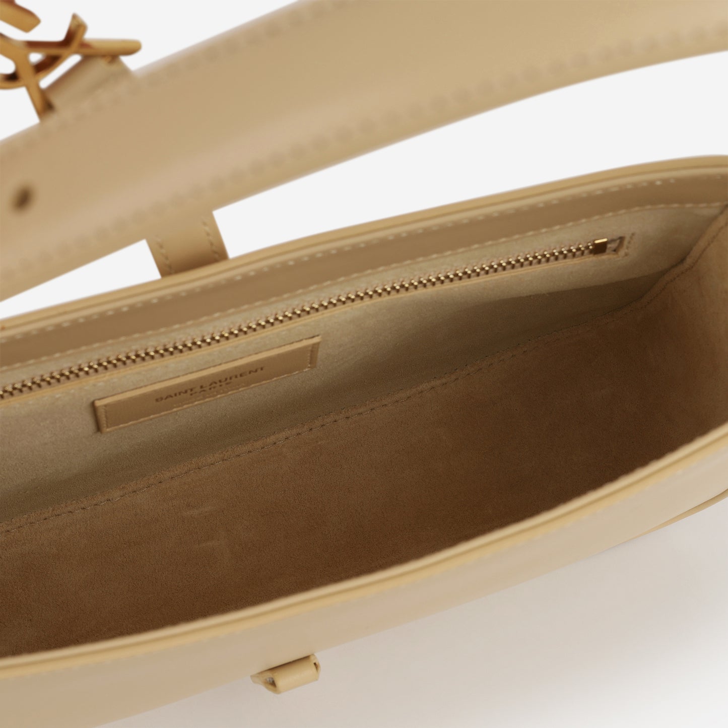 Saint Laurent Le 5 A 7 Hobo - Beige Smooth Calfskin | Gold Hardware