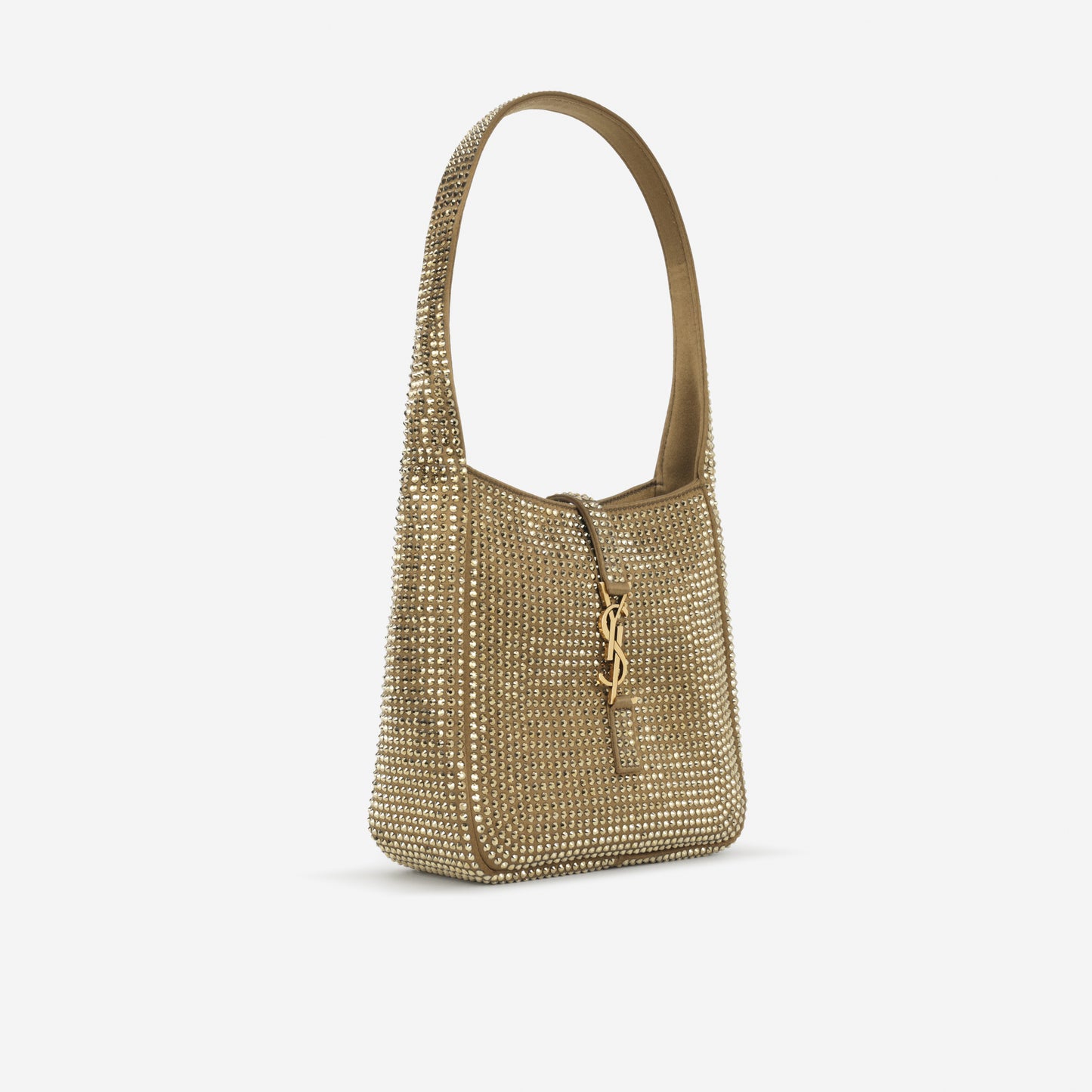 Saint Laurent Mini Le 5 a 7 - Gold Crystal Embellished Satin | Gold Hardware