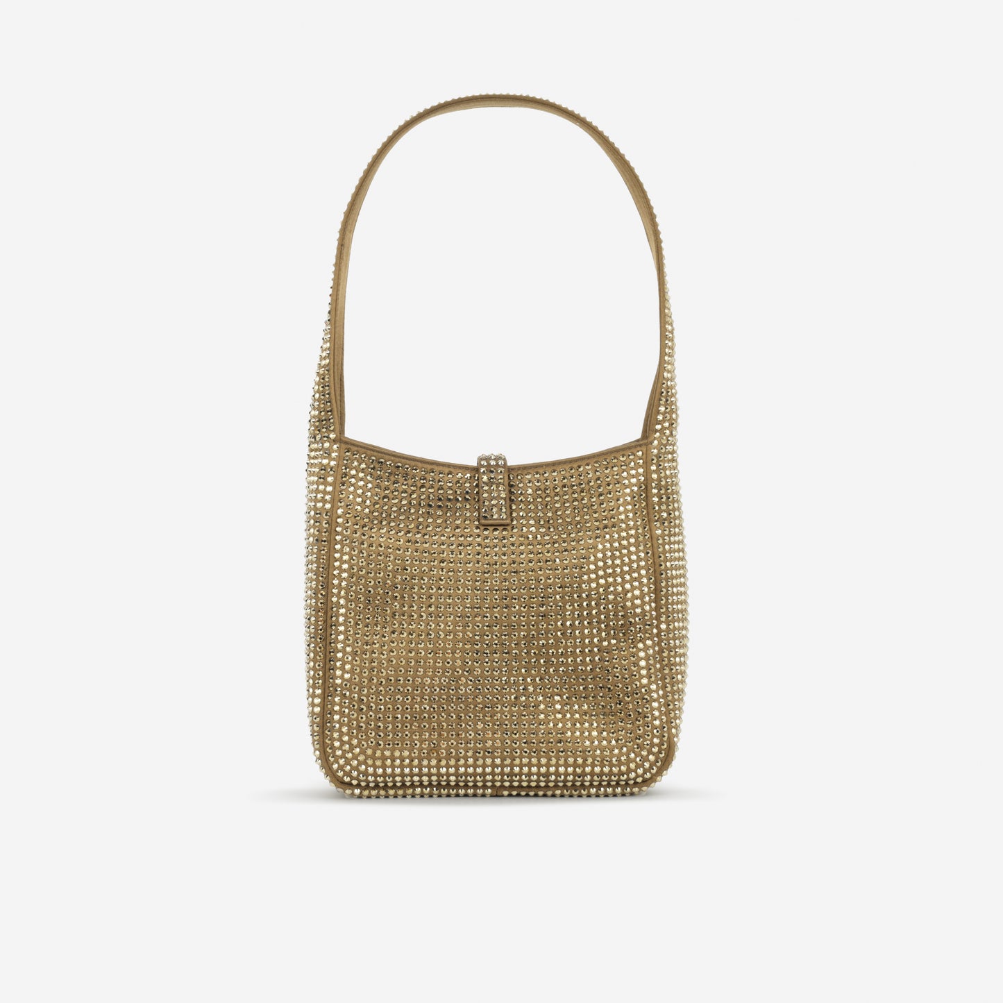 Saint Laurent Mini Le 5 a 7 - Gold Crystal Embellished Satin | Gold Hardware