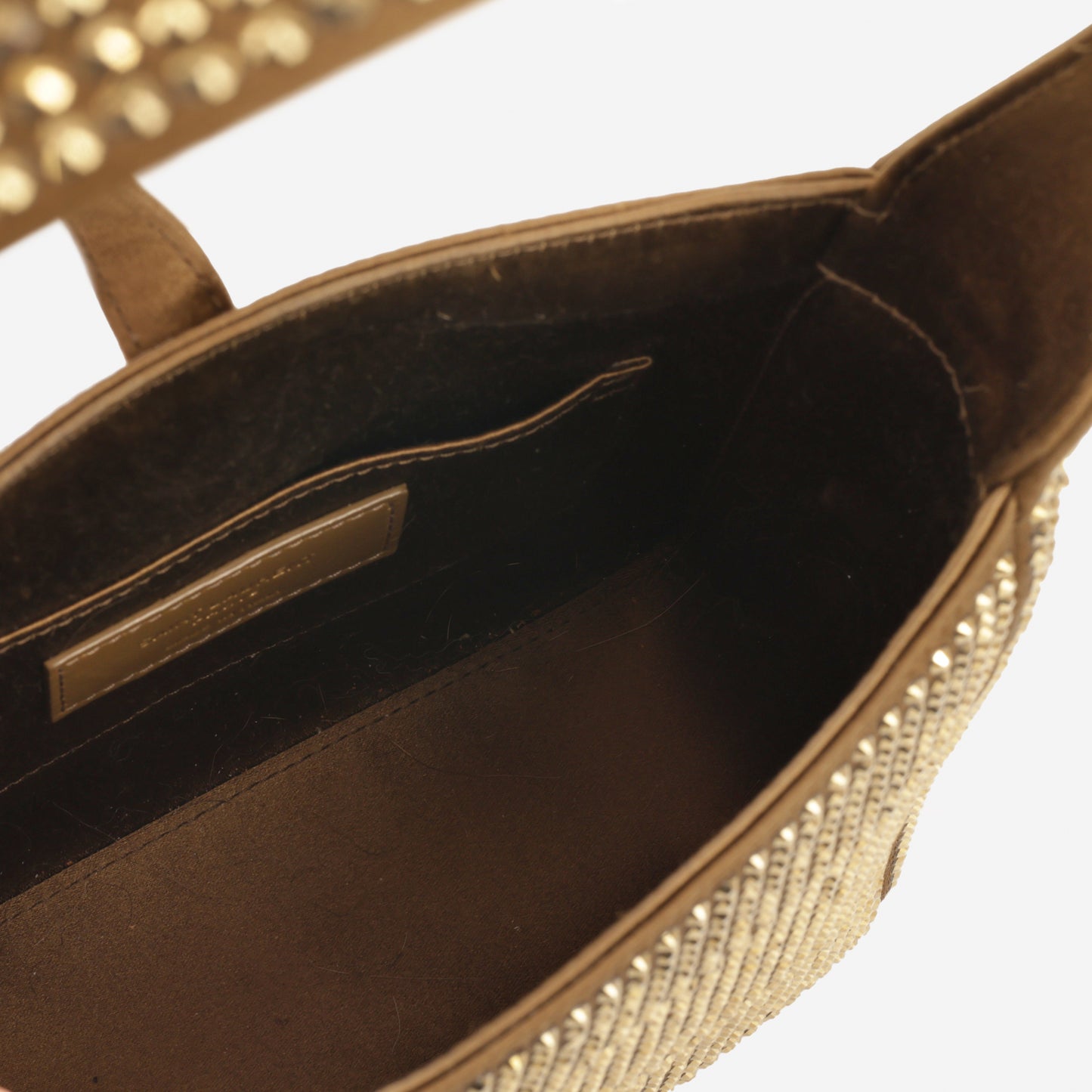 Saint Laurent Mini Le 5 a 7 - Gold Crystal Embellished Satin | Gold Hardware