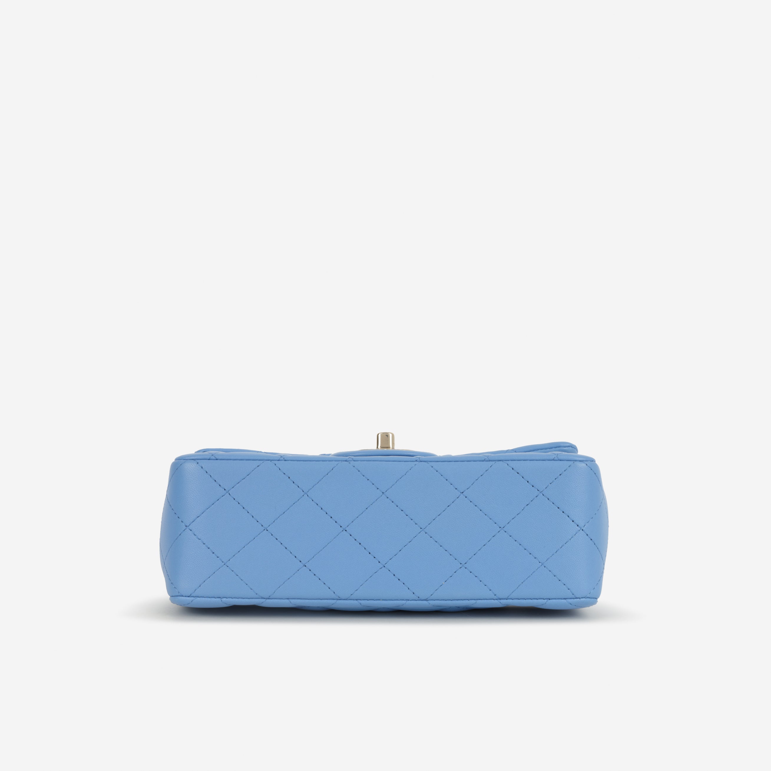 Chanel Mini Top Handle Flap - Blue Lambskin | Champagne Gold