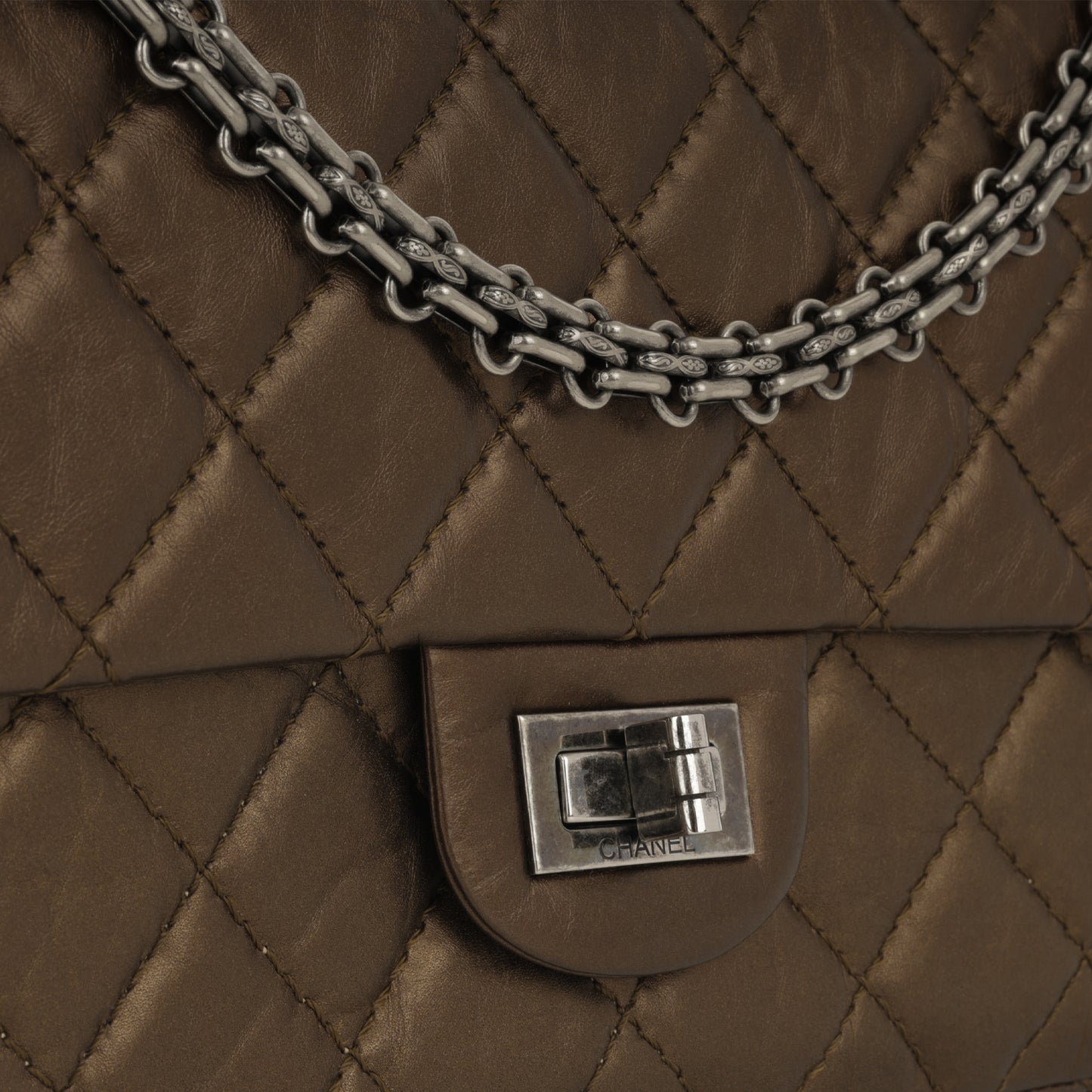 2.55 Re-Issue 226 - Bronze Crumpled Calfskin | Ruthenium Hardware