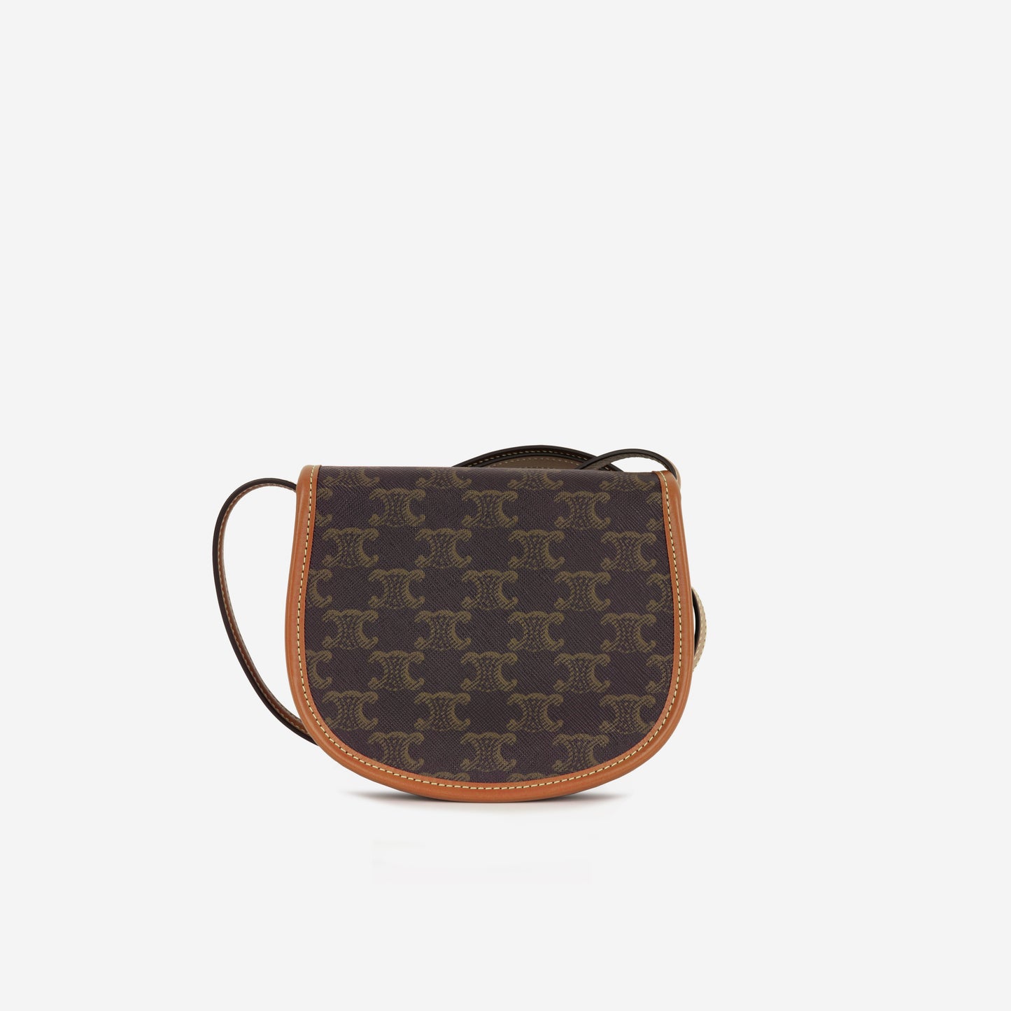 Celine Mini Besace - Black / TanTriomphe Canvas | Gold Hardware