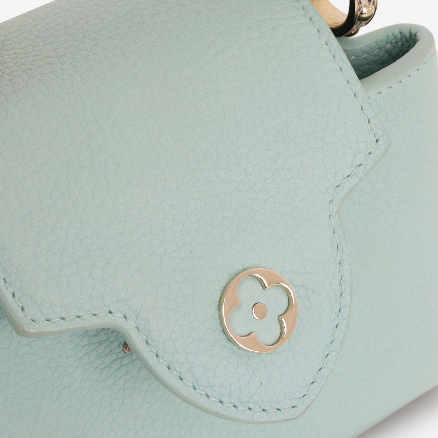 Louis Vuitton Mini Capucines - Light Blue Taurillion / Python Handle | Champagne Gold Hardware - Bagista