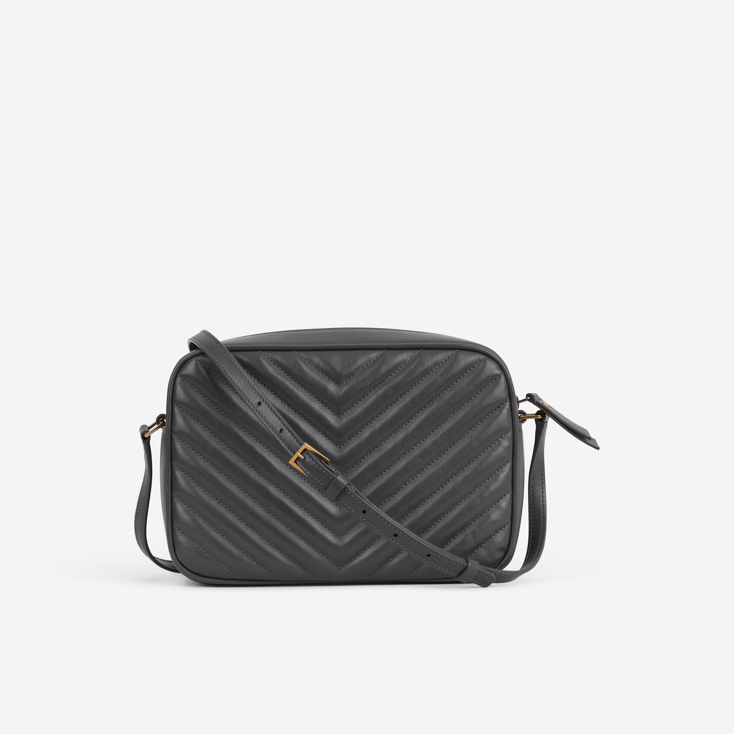 Saint Laurent Lou Camera Bag - Grey Calfskin | Gold Hardware