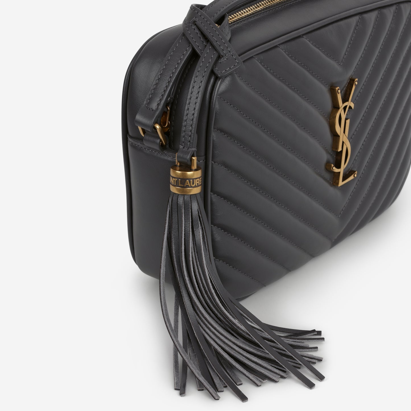 Saint Laurent Lou Camera Bag - Grey Calfskin | Gold Hardware