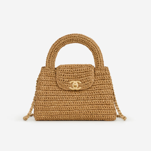 Chanel Small Kelly Re-Edition - Braided Raffia | Gold Hardware