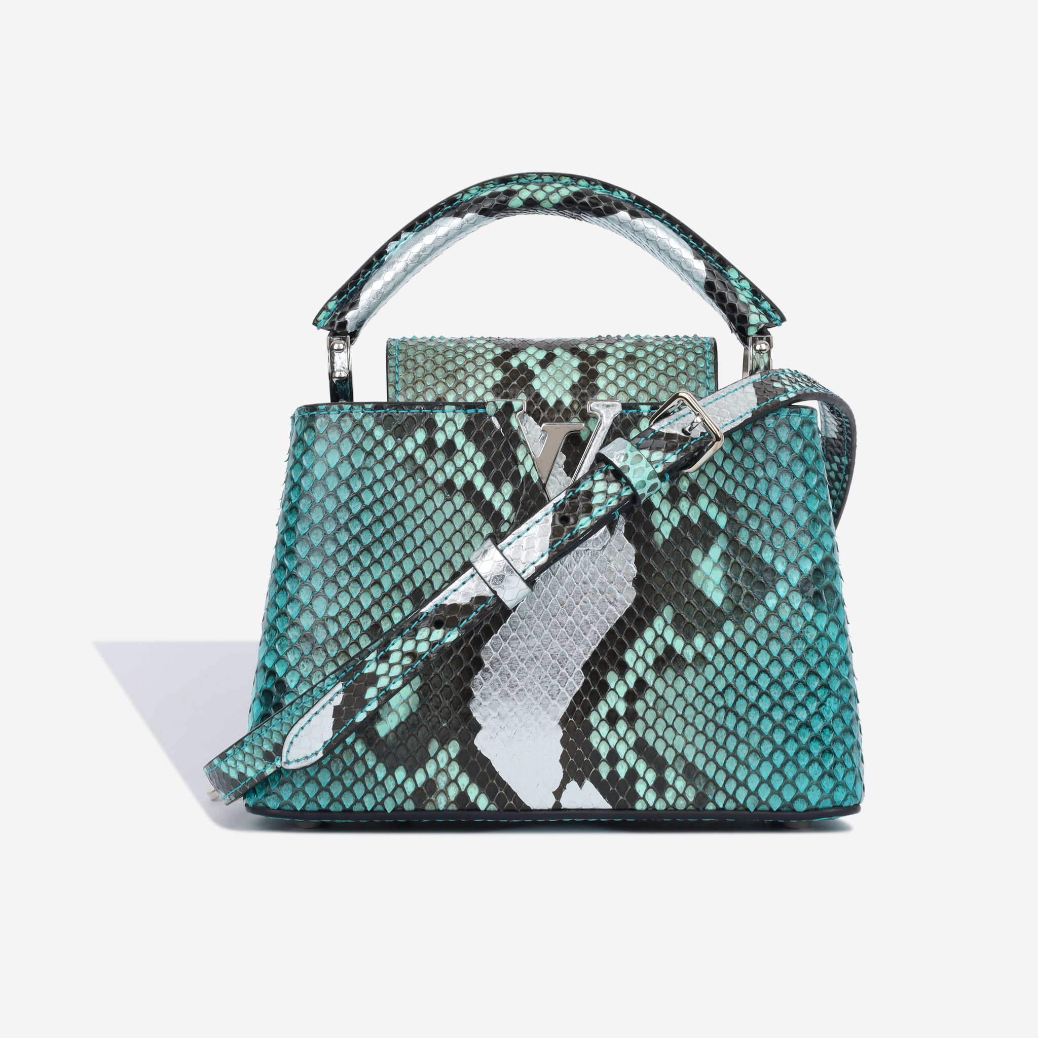 Louis Vuitton - Capucines Mini Bag - Blue Python SHW - 2019 | Bagista