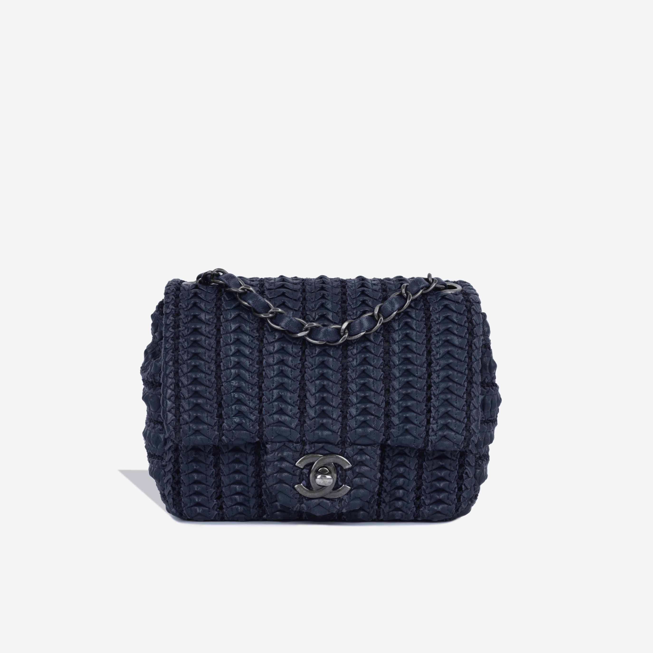 Chanel - 2016 Cruise Mini Crochet Flap - Navy Lambskin RHW - Pre