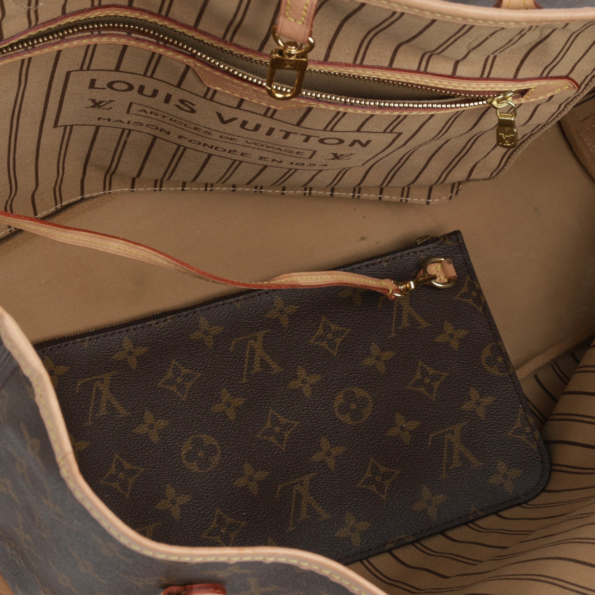 Louis+Vuitton+Neverfull+Tote+GM+Brown%2FBeige%2FGreen+Canvas for