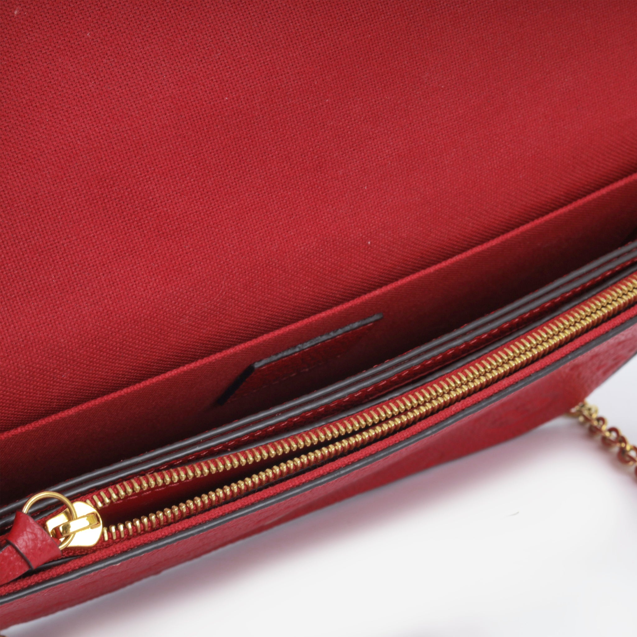 Louis Vuitton Empreinte Pochette Felicie Chain Wallet Scarlet