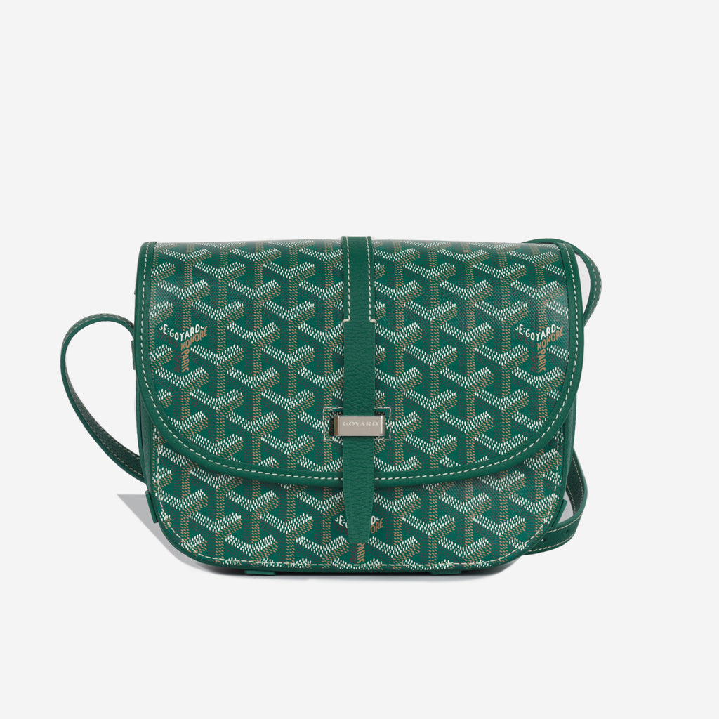 Goyard Green Goyardine Coated Canvas and Leather Belvedere PM Bag